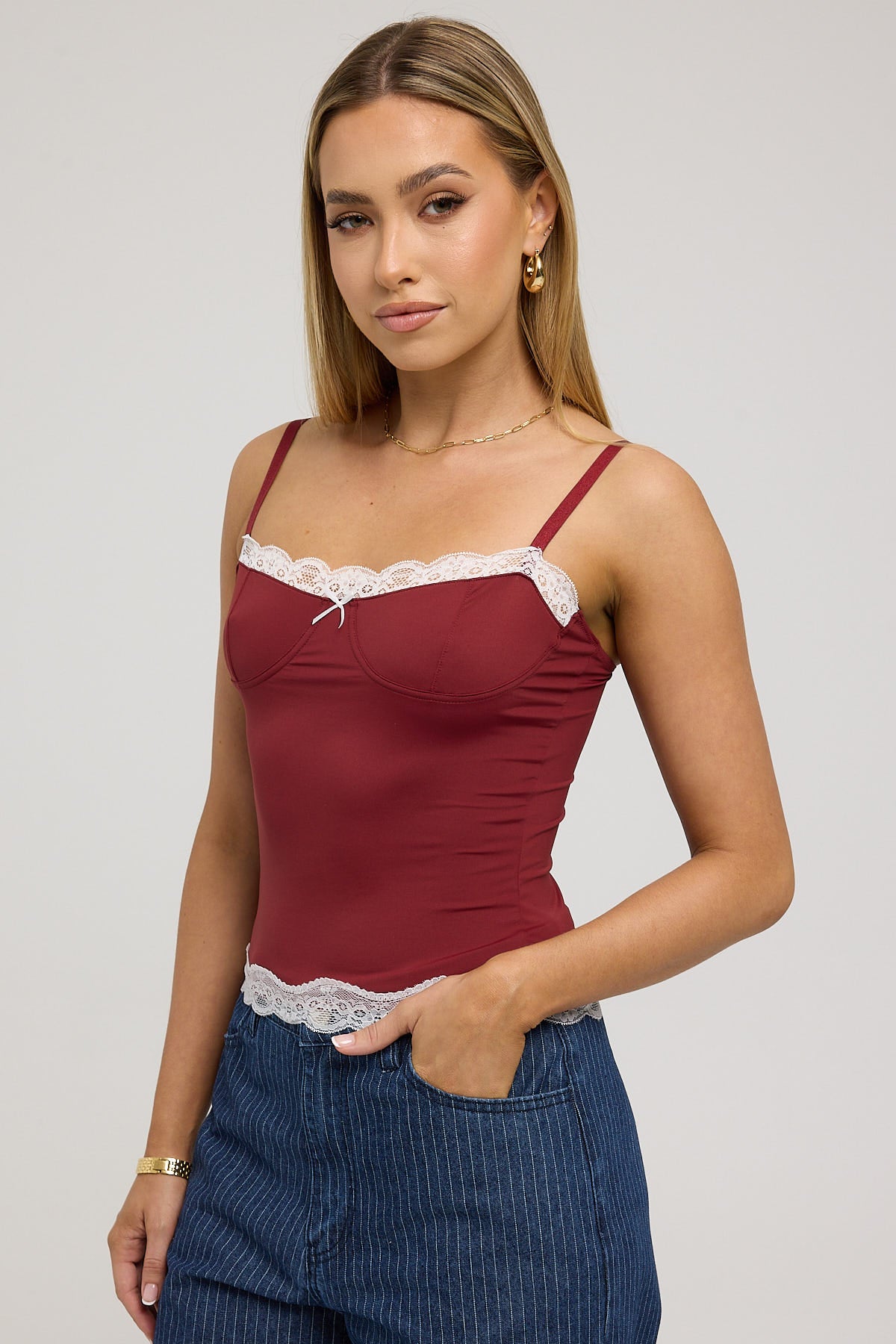 Lioness Top Model Cami Burgundy