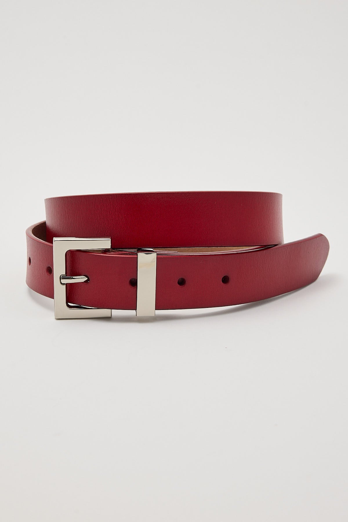 Perfect Stranger Timeless Leather Belt Red / Silver