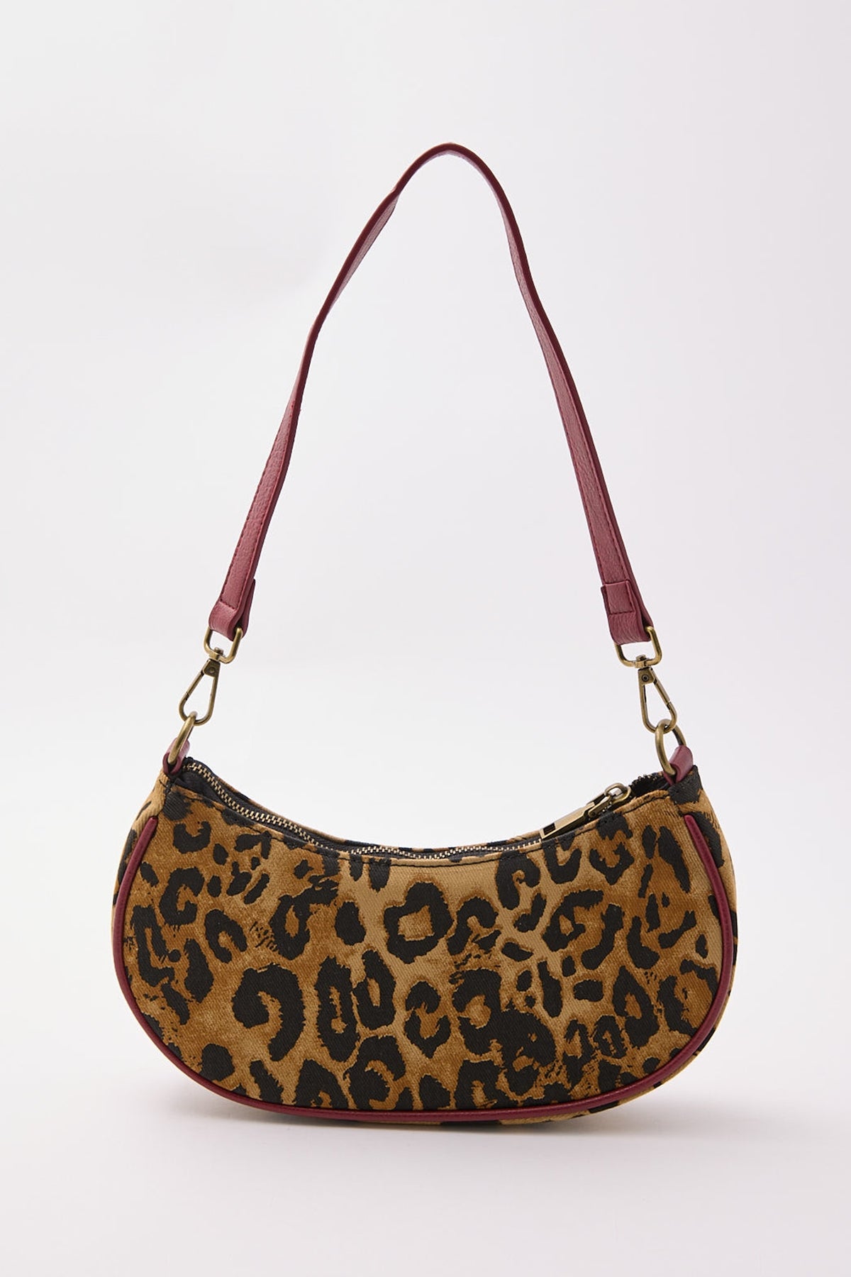 Token Leopard Lace Up Red Handbag Animal Print