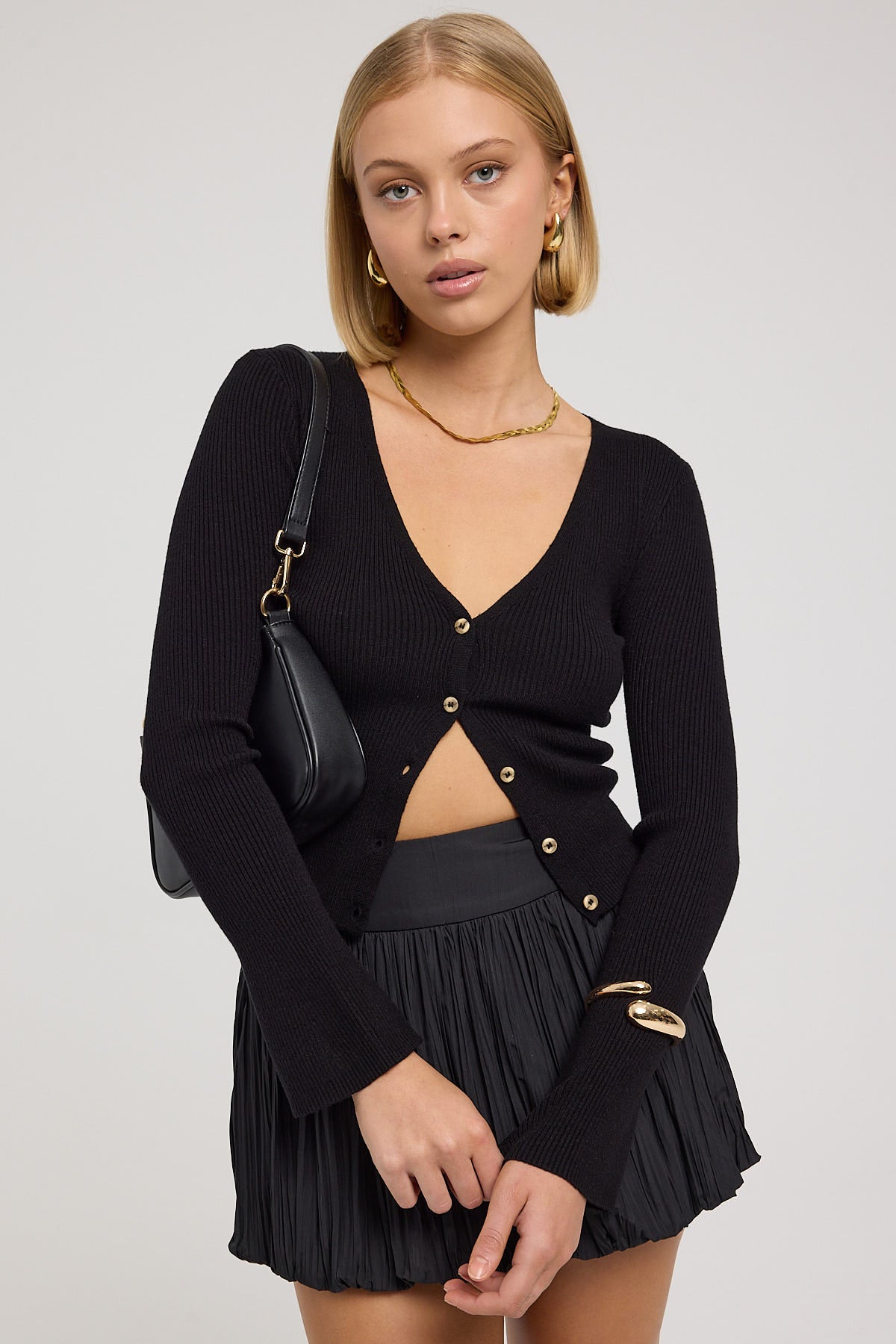 All About Eve Janis Knit Top Black