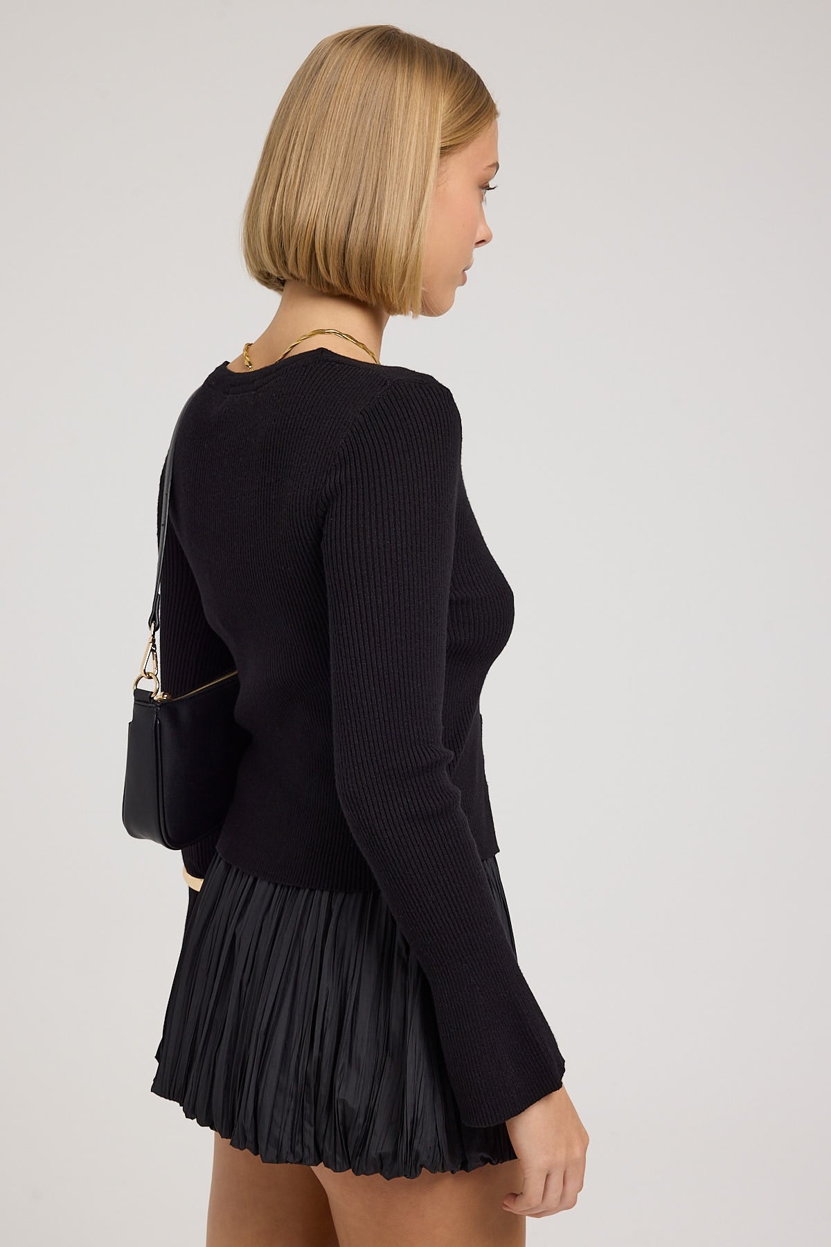 All About Eve Janis Knit Top Black