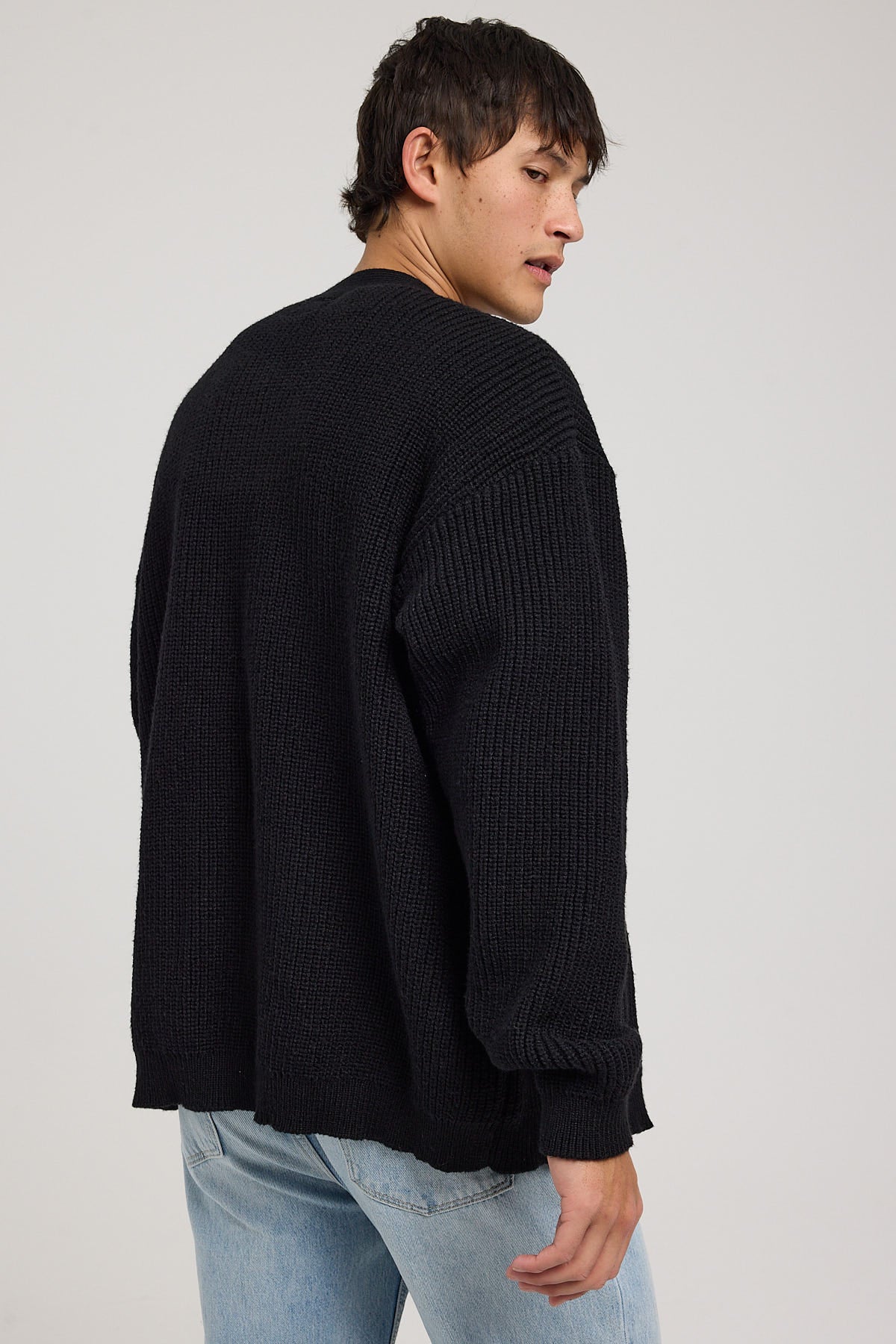 Common Need Drew Boxy Cardigan Black