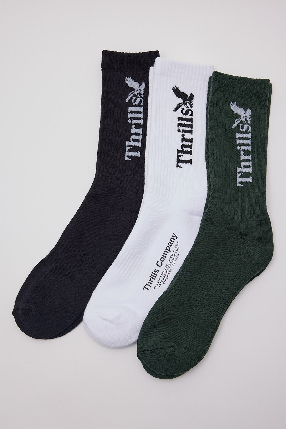 Thrills Thrills Workwear 3 Pack Sock White/Black/Grape Leaf