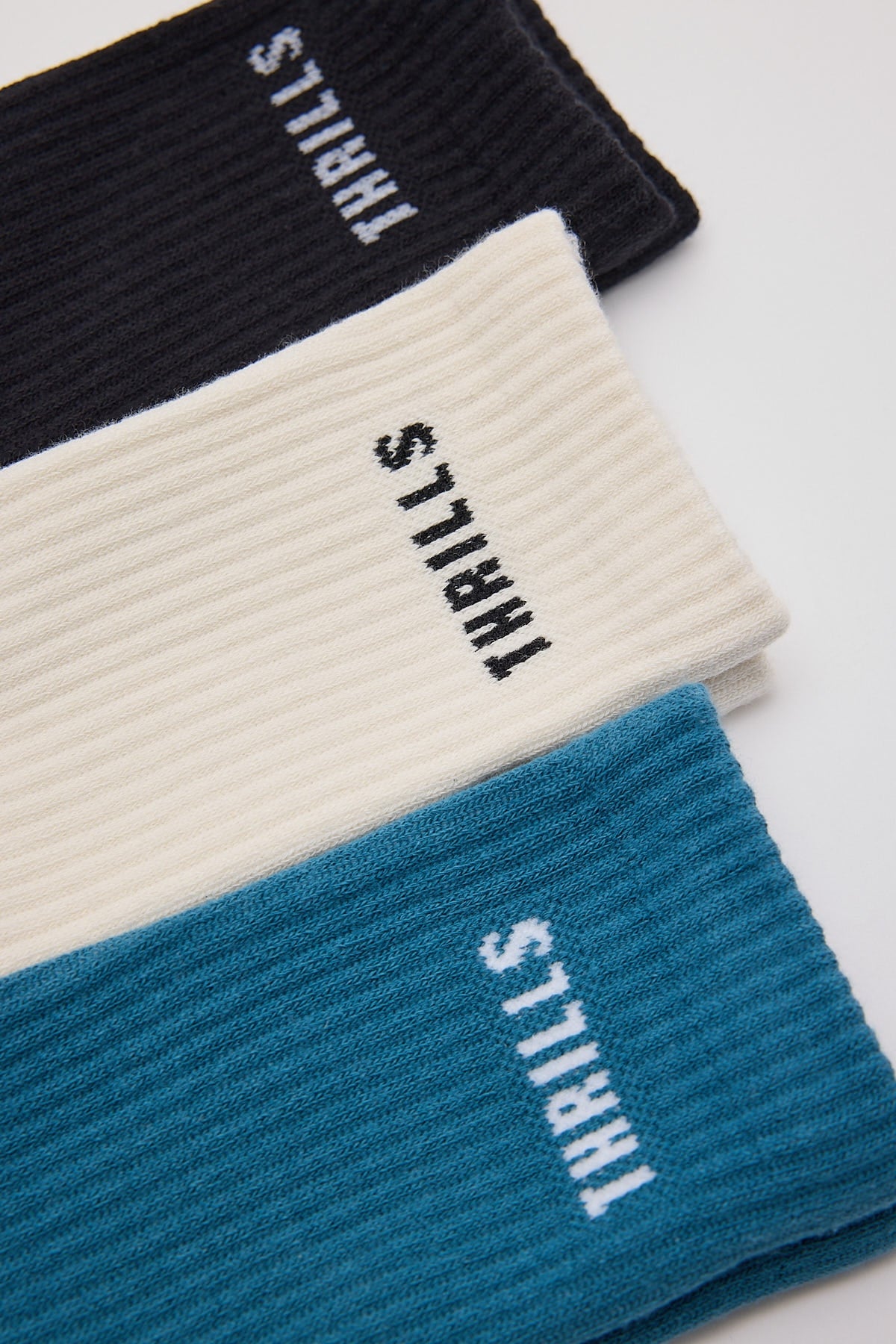 Thrills Minimal Thrills Embro 3 Pack Sock Heritage White/Black/Dark Slate