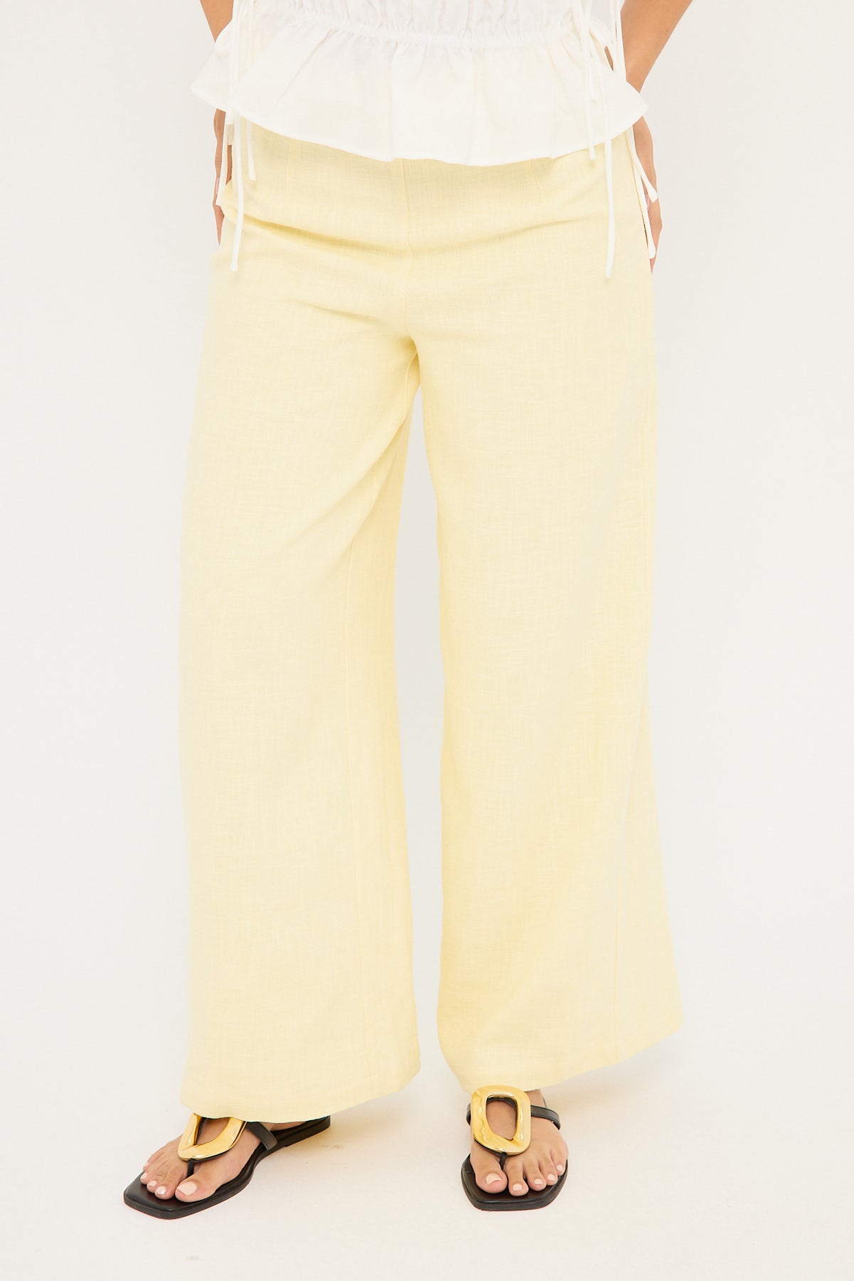 Perfect Stranger Menorca Linen Pants Lemon