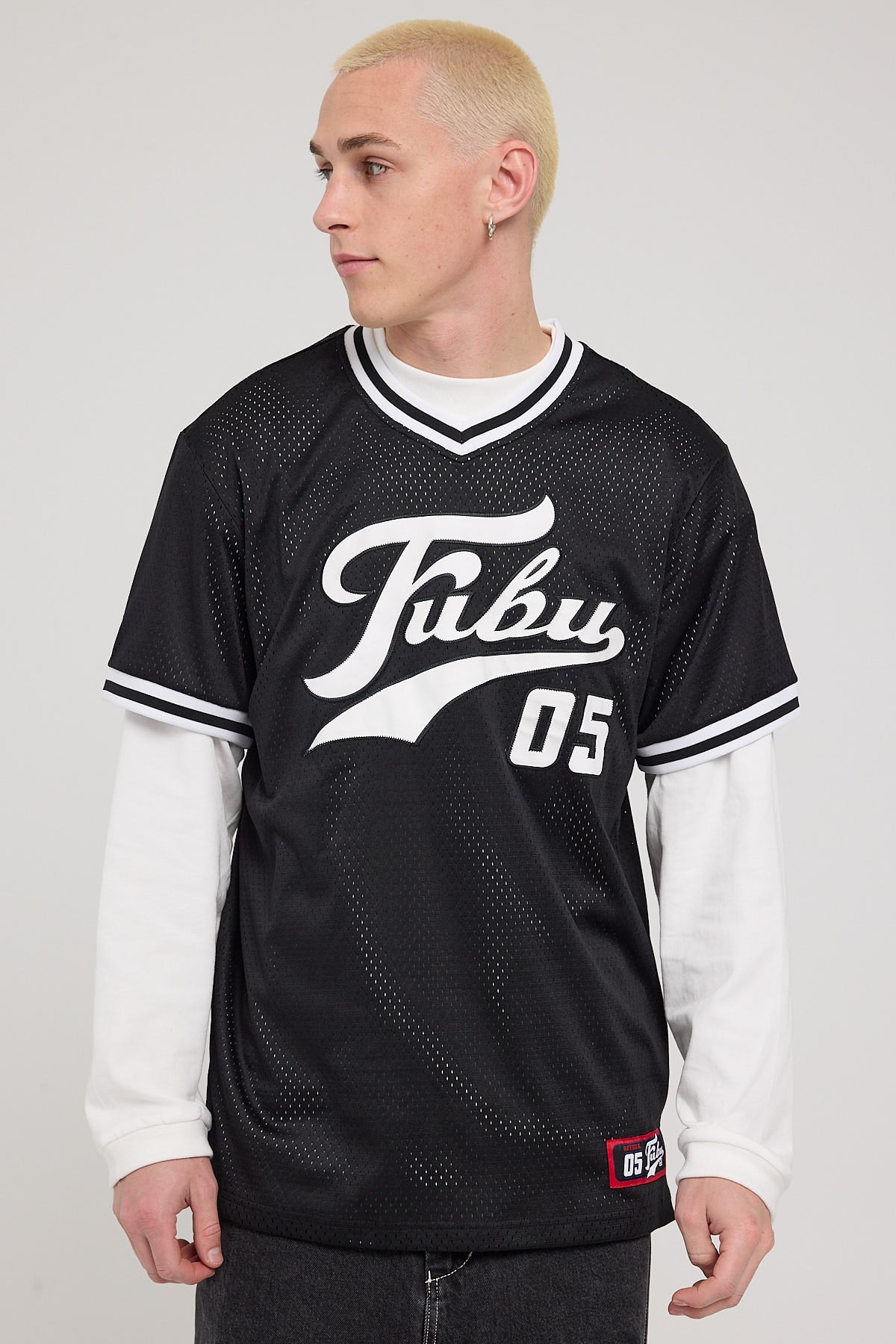 Fubu Varsity Mesh T-Shirt Black/White