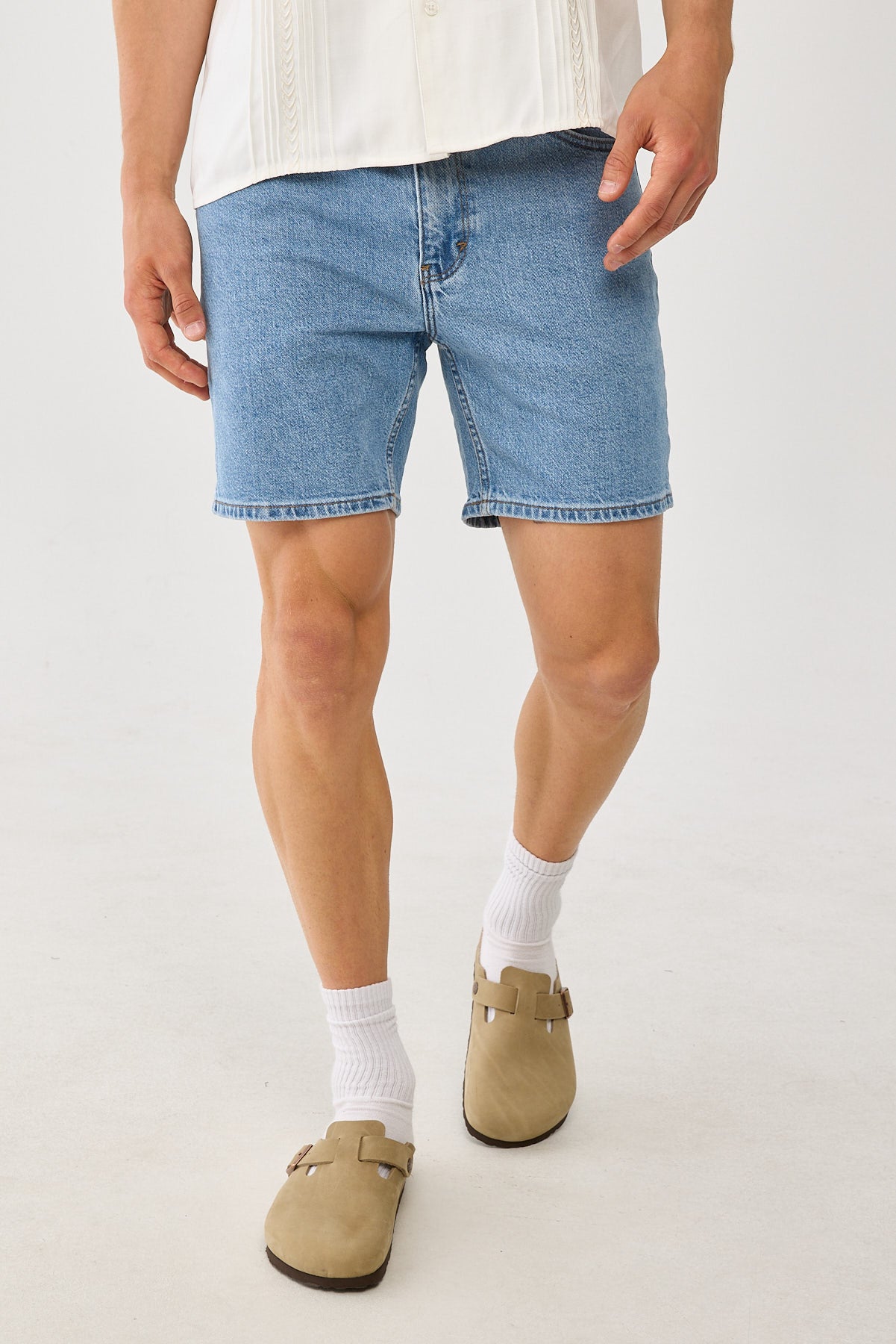 Abrand A2 Slim Short Simon Bleached Vintage Indigo