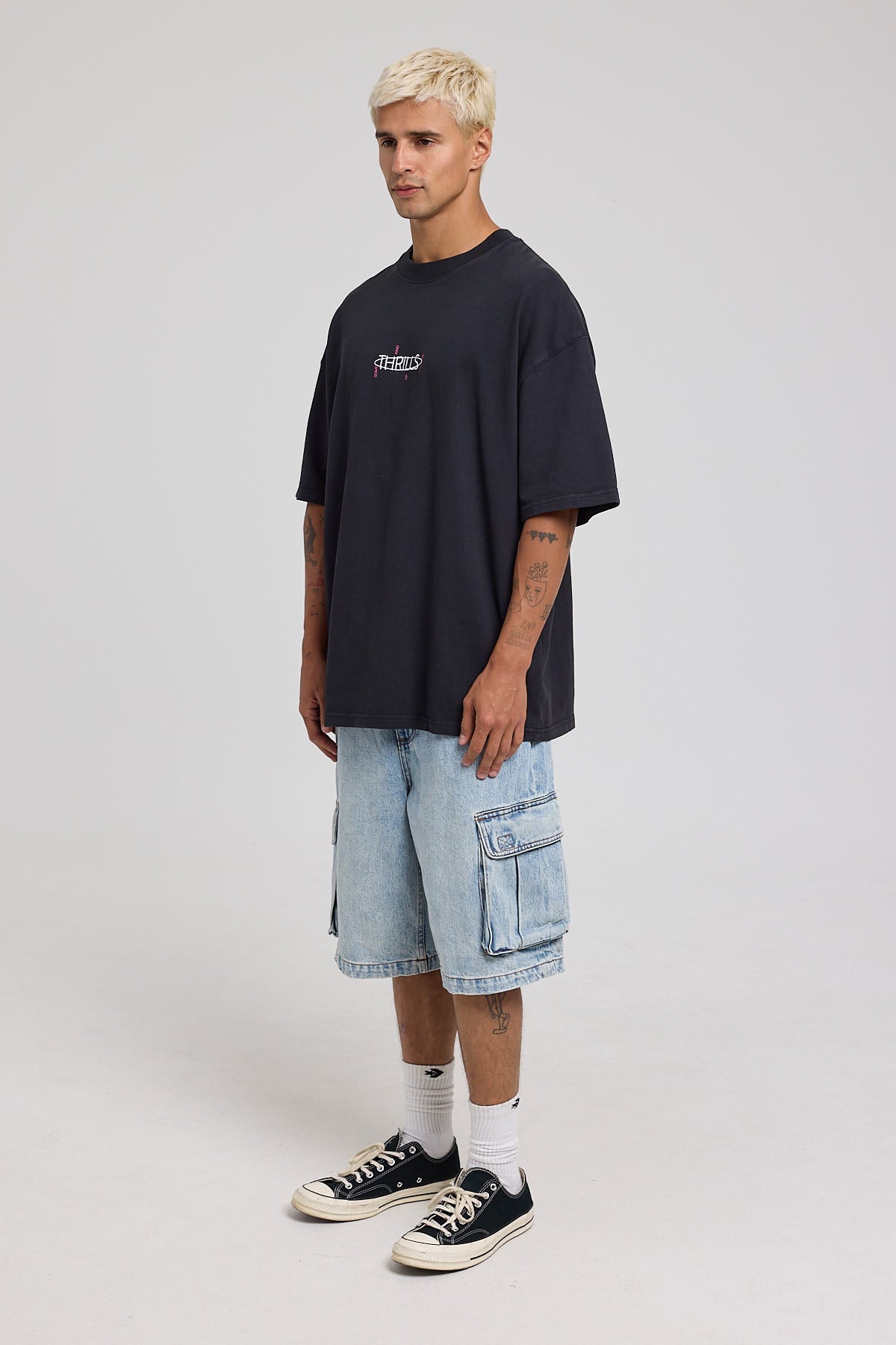 Thrills Big Slacker Cargo Short Tainted Blue