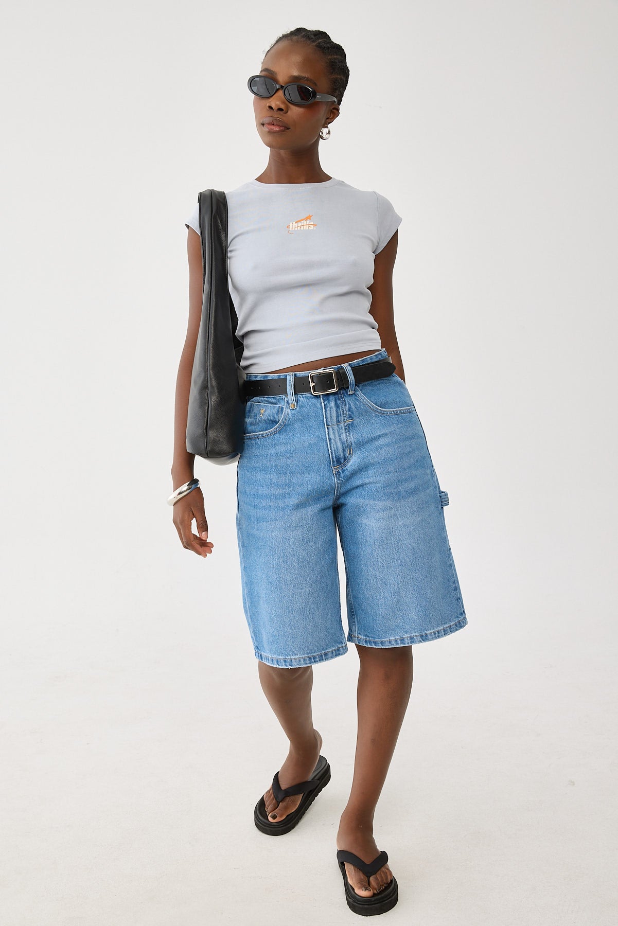 Thrills Big Slacker Denim Short Long Ago Blue