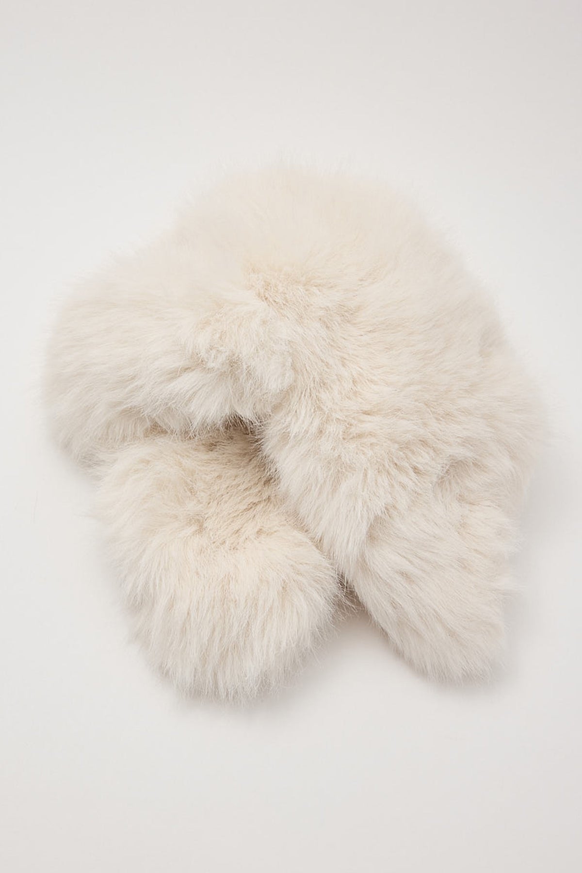 Token Faux Fur Y2K Trapper Hat White