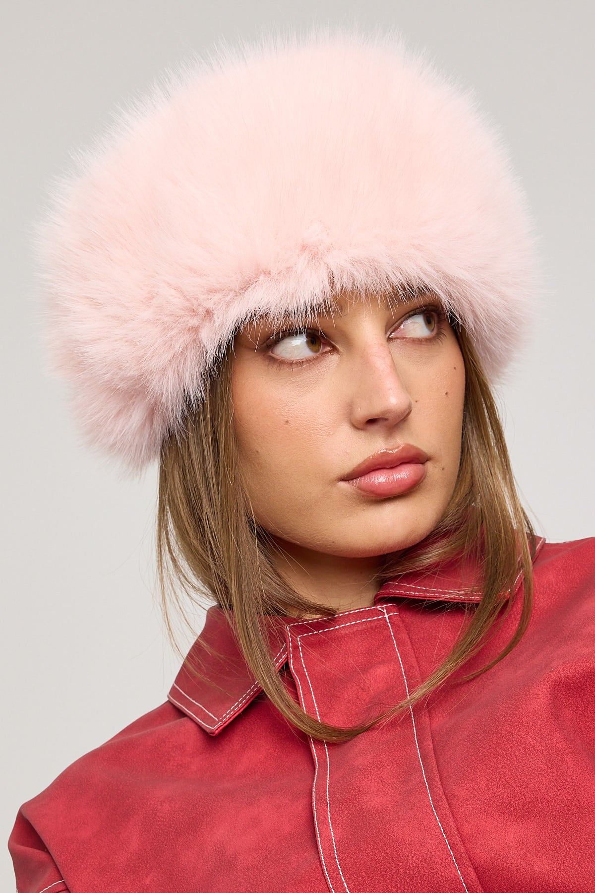 Token Kiki Faux Fur Hat Light Pink