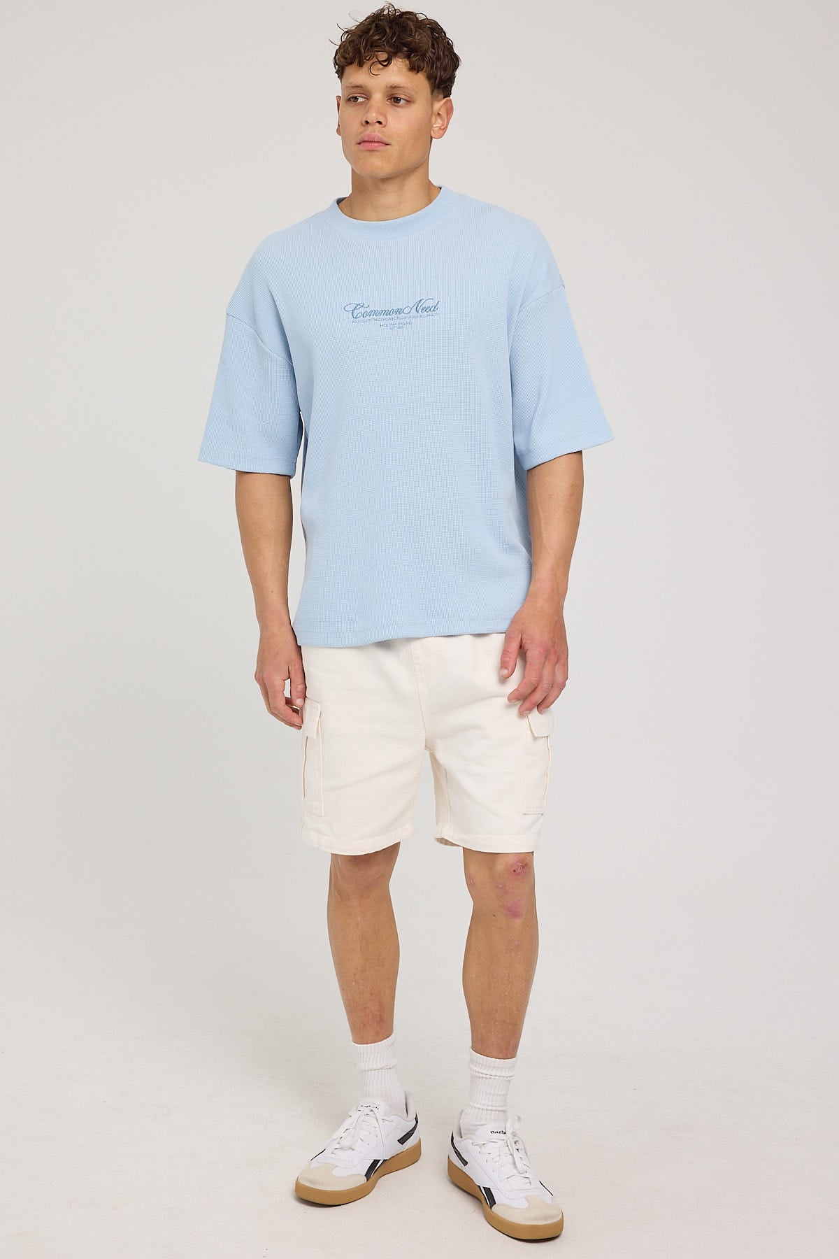 Common Need Heritage Waffle Easy Tee Light Blue