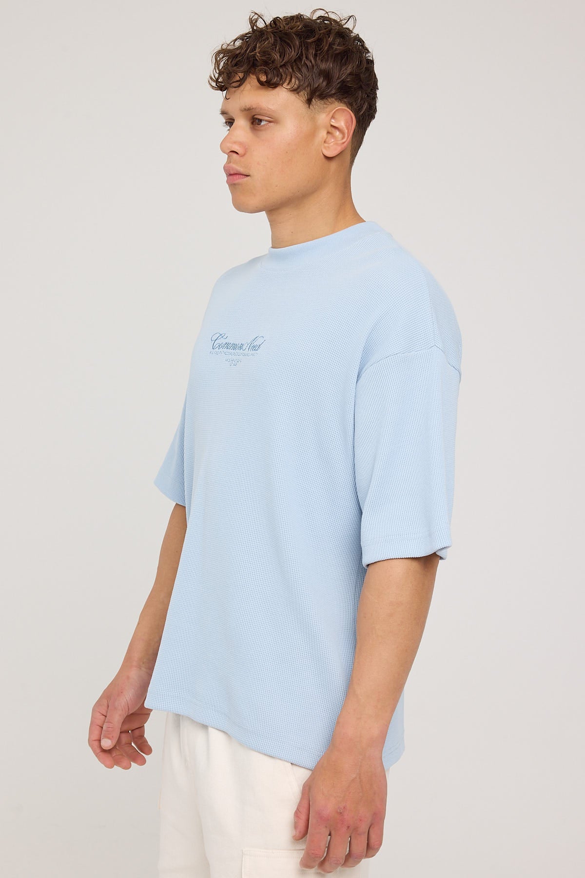 Common Need Heritage Waffle Easy Tee Light Blue