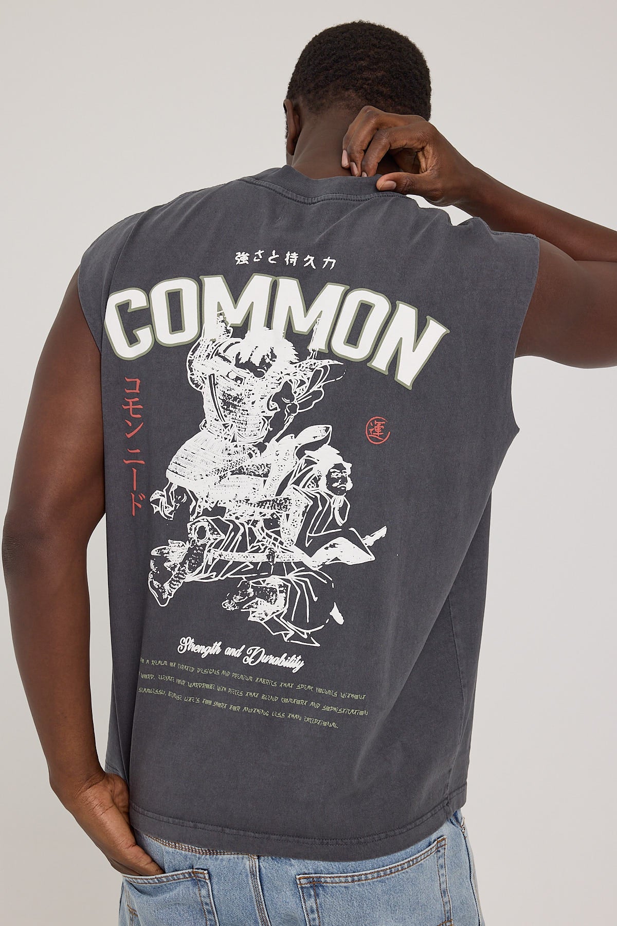 Common Need Kuzushi Muscle Tank Washed Black