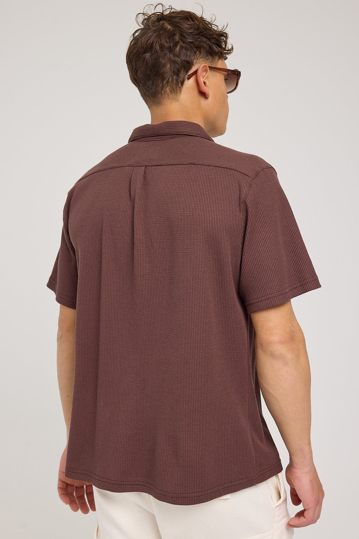 Common Need Nomad Waffle Resort Shirt Brown