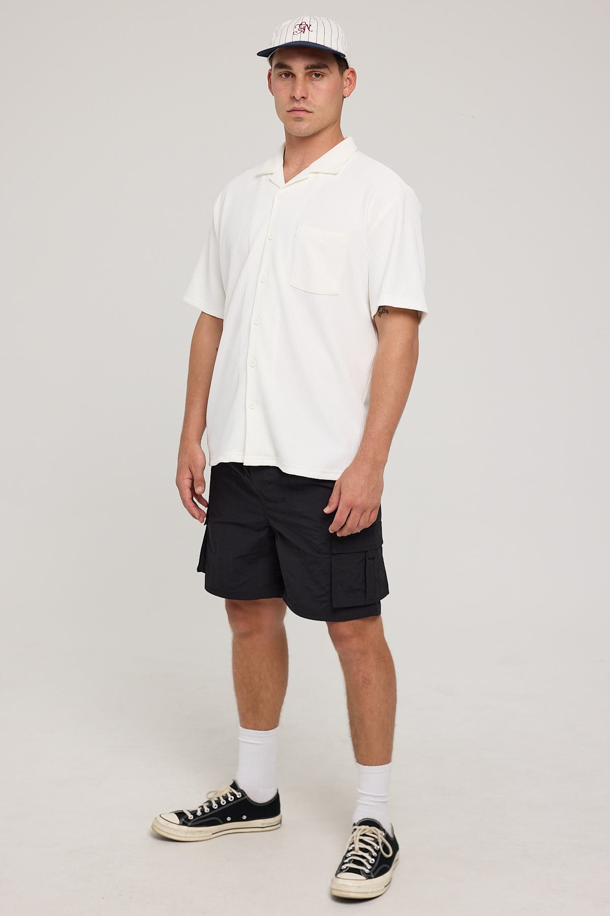 Common Need Peak Recycled Nylon Cargo Short Black