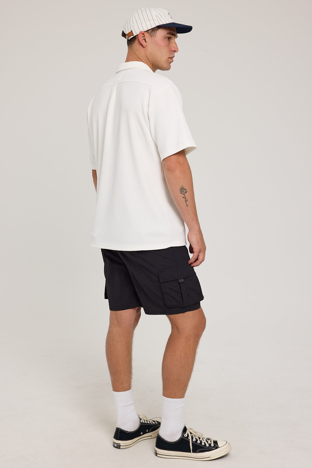 Common Need Peak Recycled Nylon Cargo Short Black