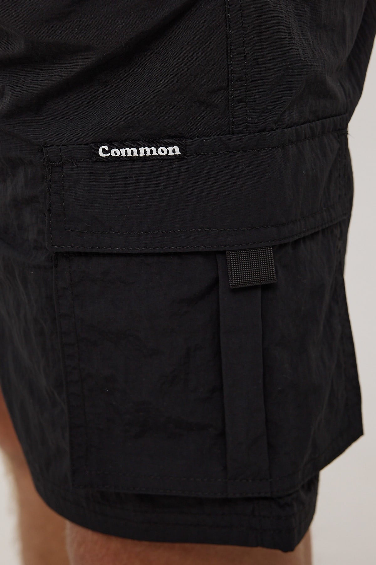 Common Need Peak Recycled Nylon Cargo Short Black