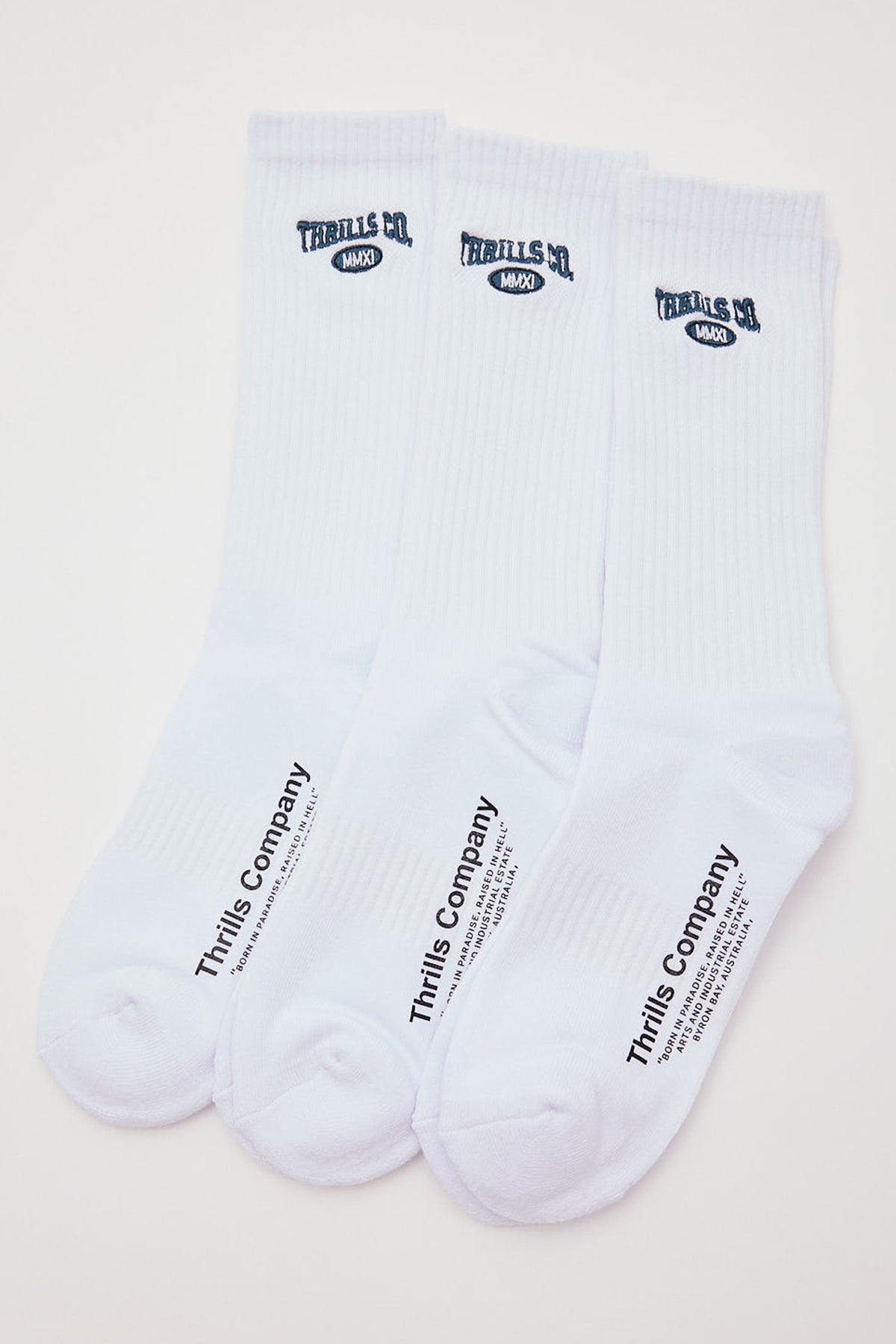 Thrills Recruit 3 Pack Sock White