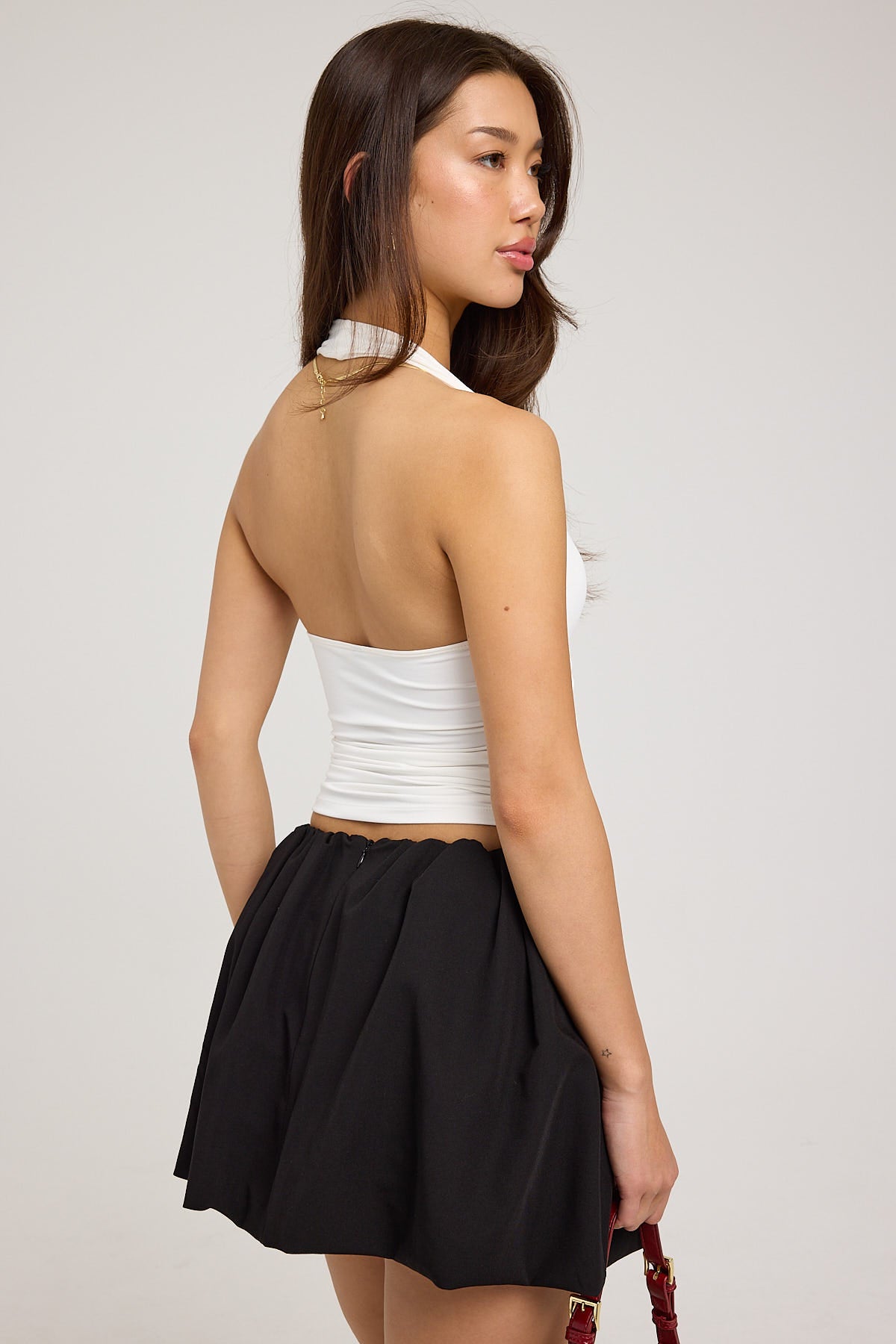 Perfect Stranger In My Bubble Mini Skirt Black