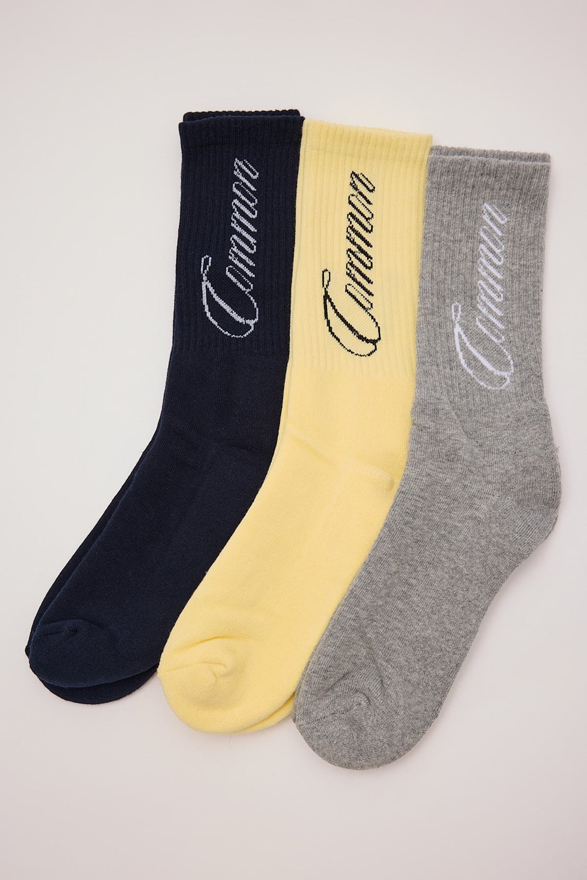 Common Need Autograph Sock 3 Pack Navy/Grey/Yellow