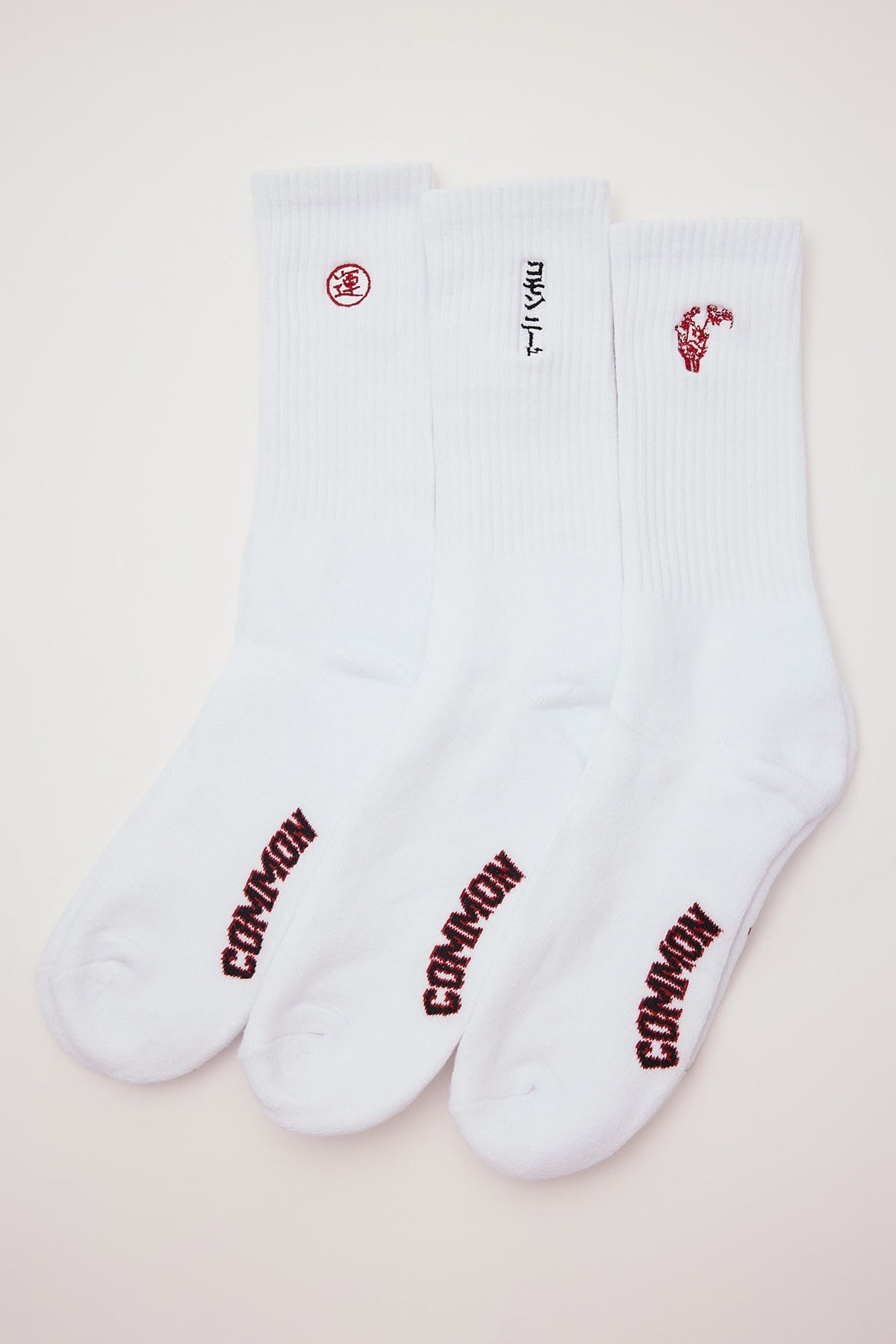 Common Need Sakura Sock 3 Pack White