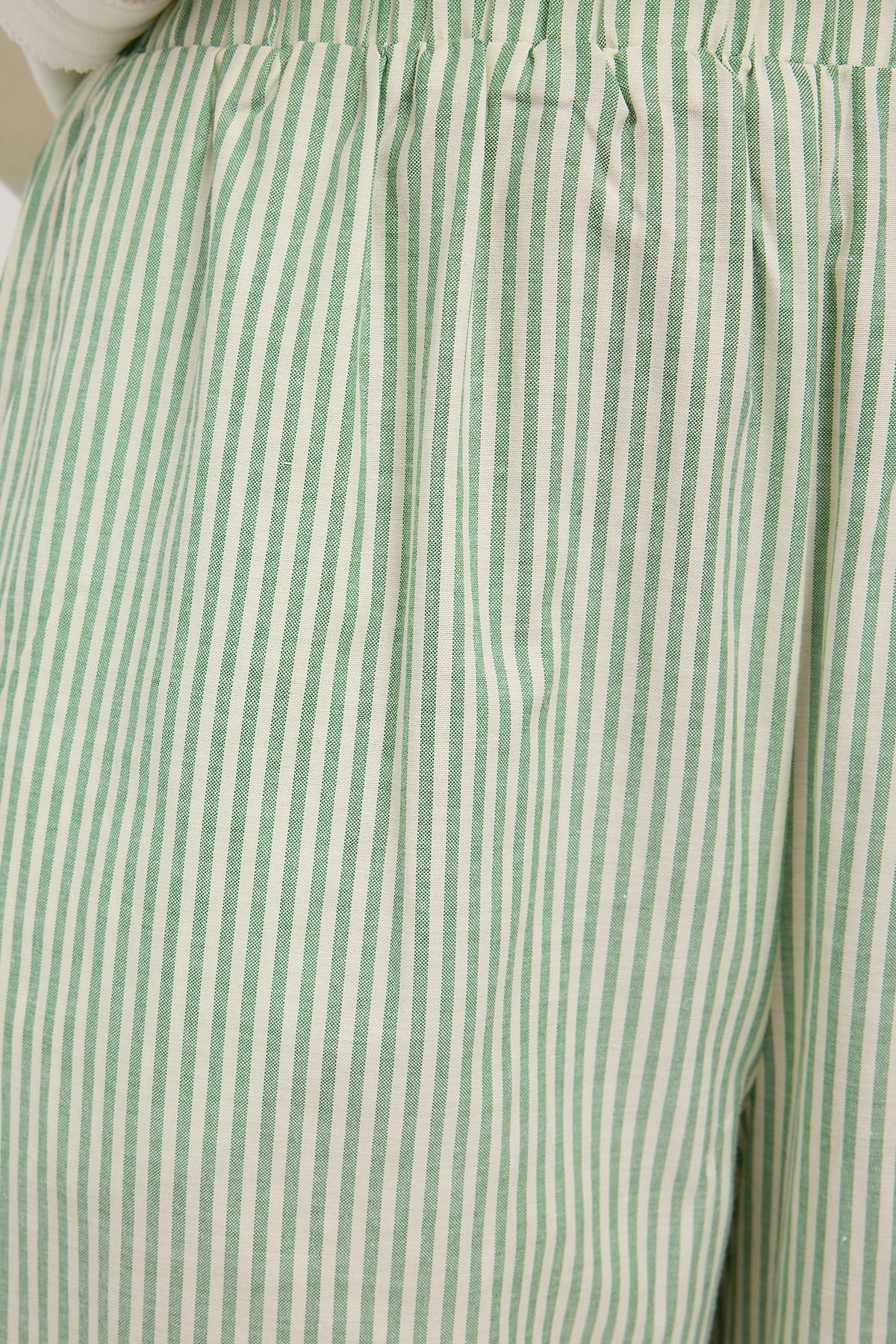 Luck & Trouble Calli Elasticated Stripe Pants Green and White Stripe