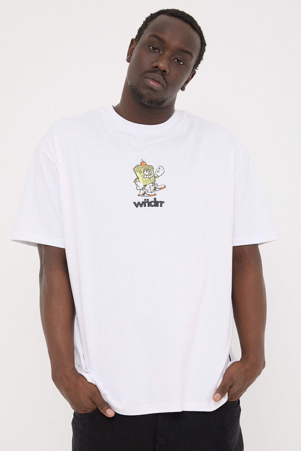 Wndrr Waffle House Box Fit Tee White