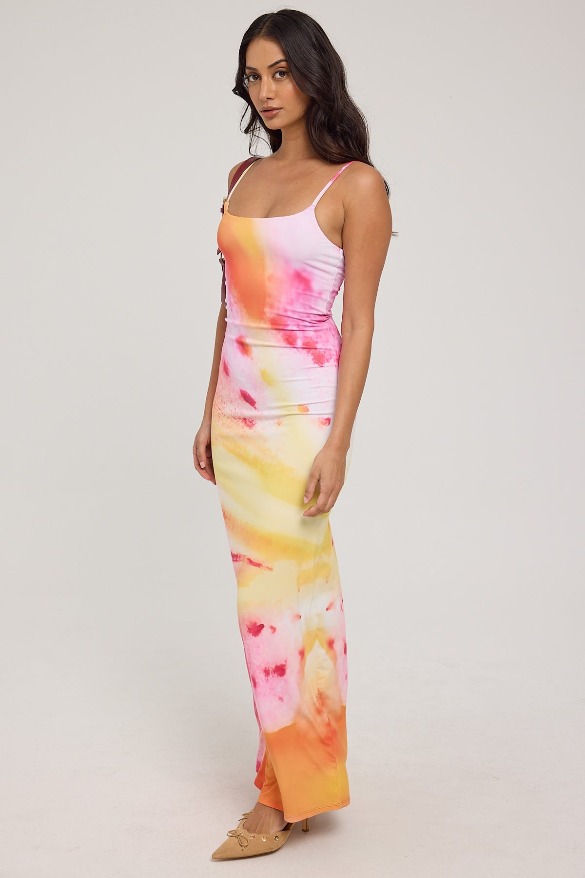 Luck & Trouble Floral Lilium Maxi Dress Pink Print