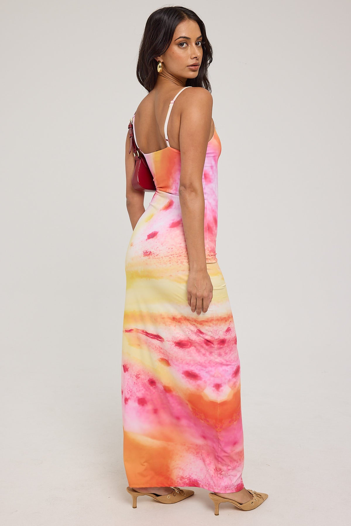 Luck & Trouble Floral Lilium Maxi Dress Pink Print