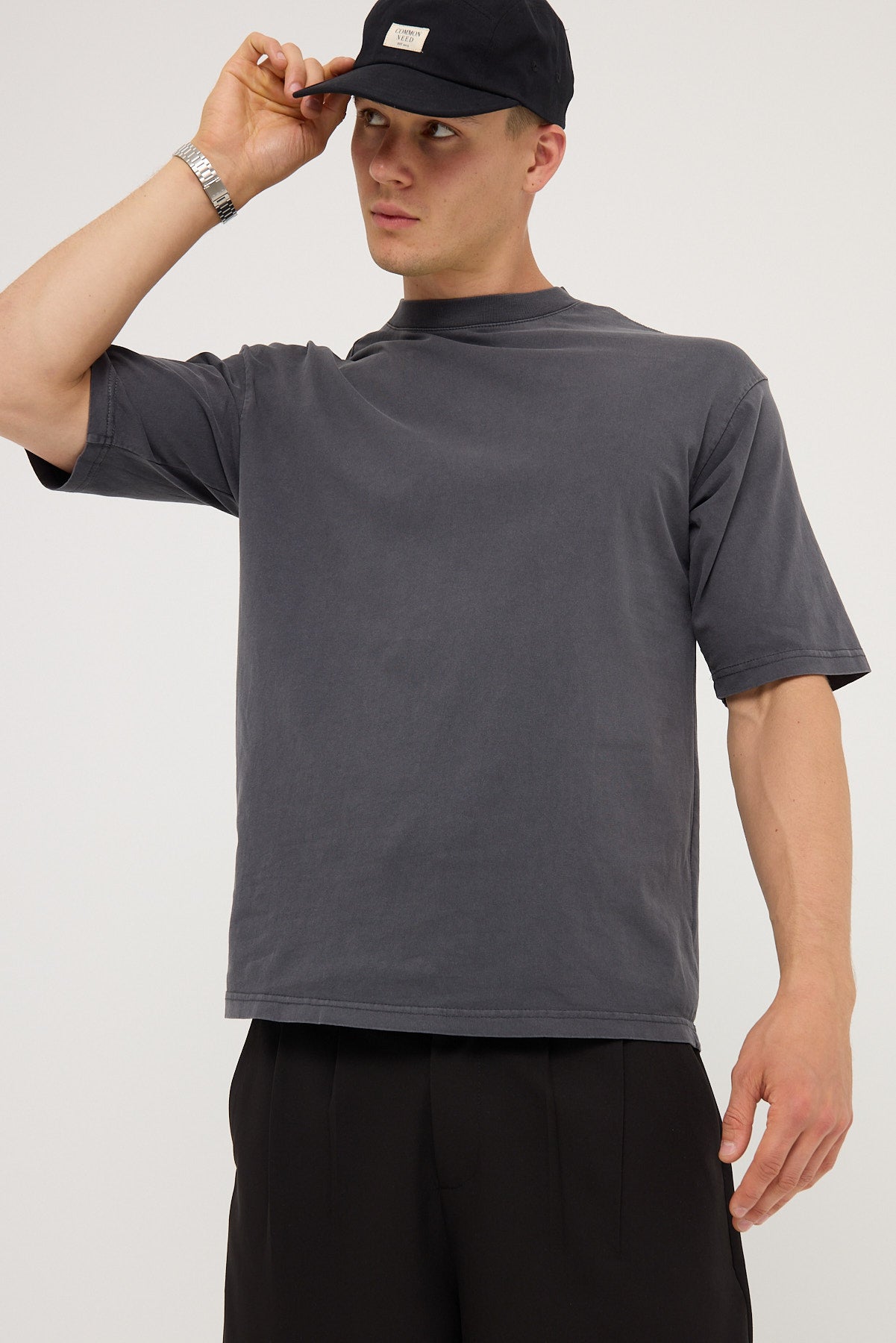 Open Archive Organic Boxy Tee Washed Black