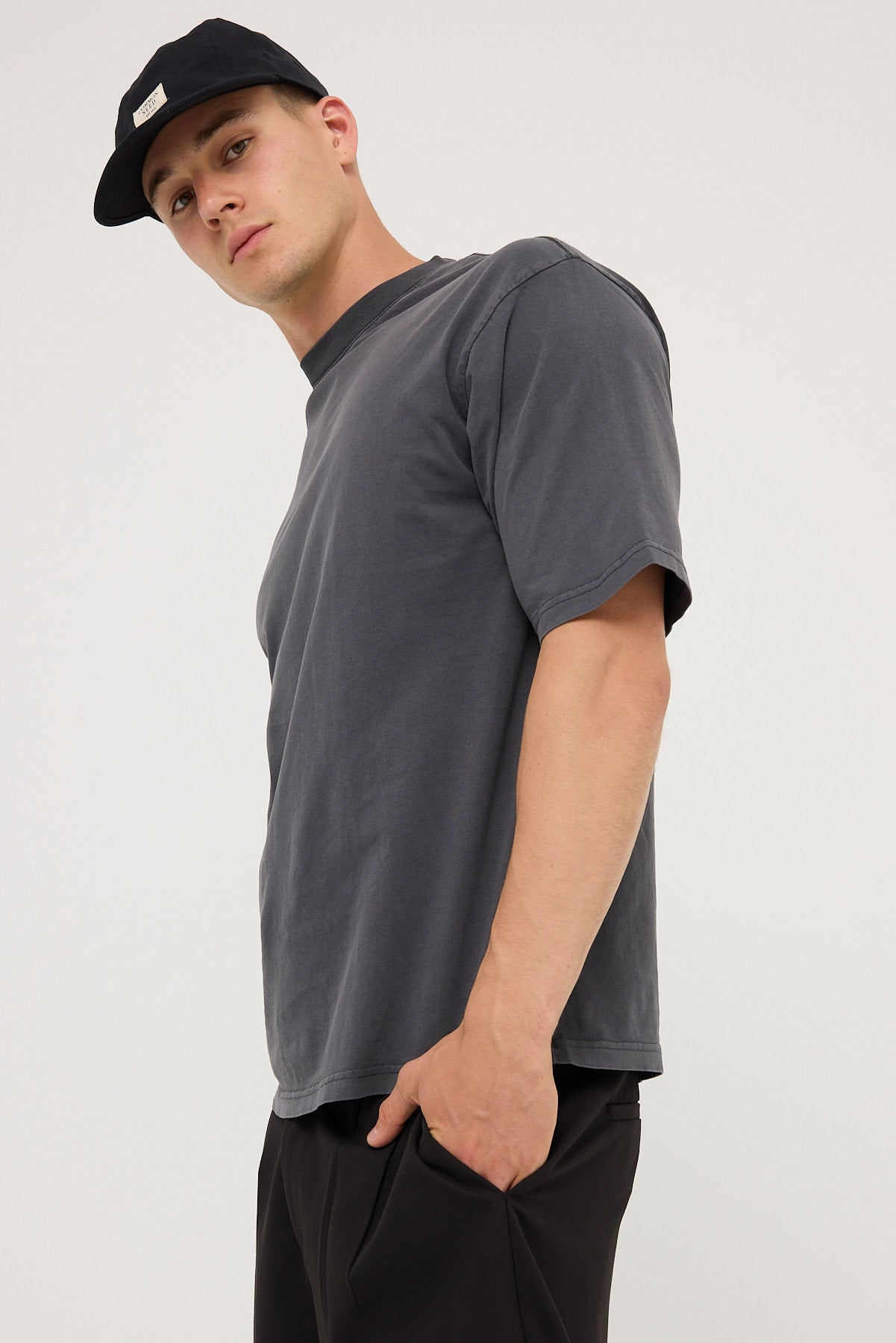 Open Archive Organic Boxy Tee Washed Black