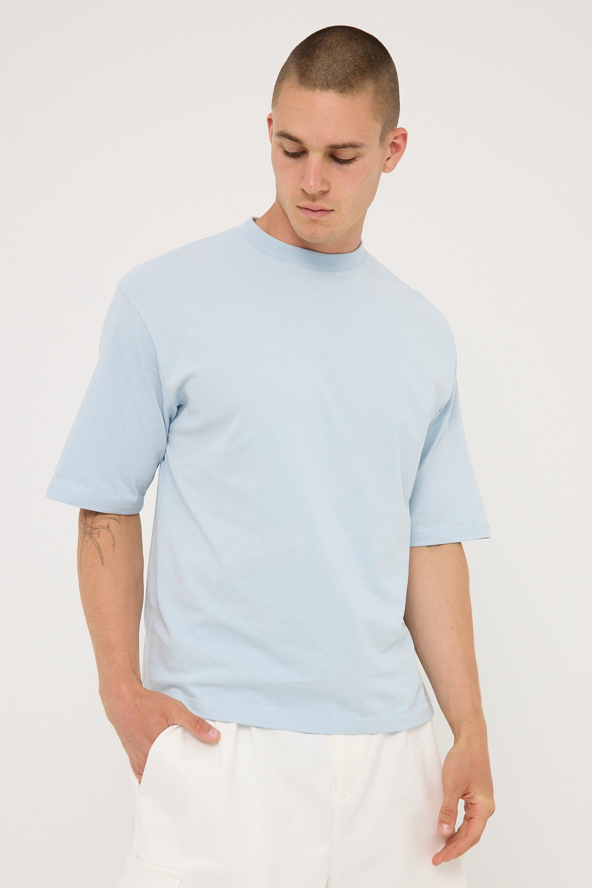 Open Archive Organic Boxy Tee Light Blue