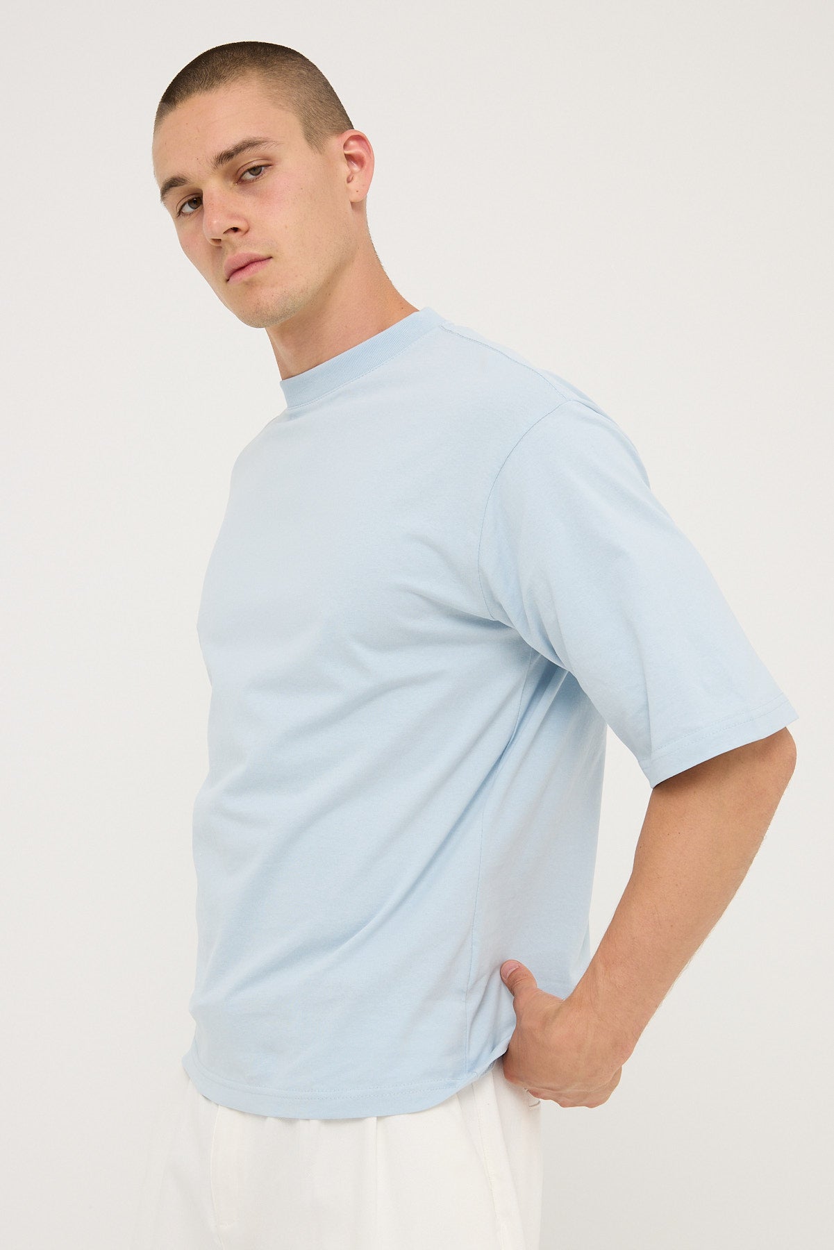 Open Archive Organic Boxy Tee Light Blue