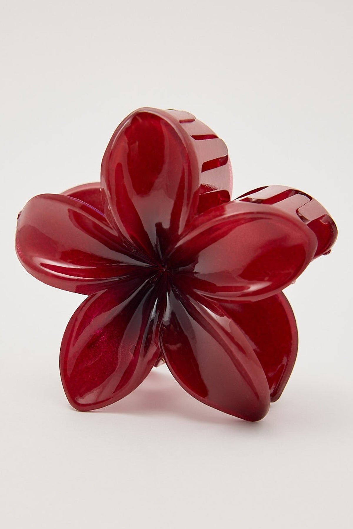 Token Frangipani Flower Hair Claw Clip Burgundy