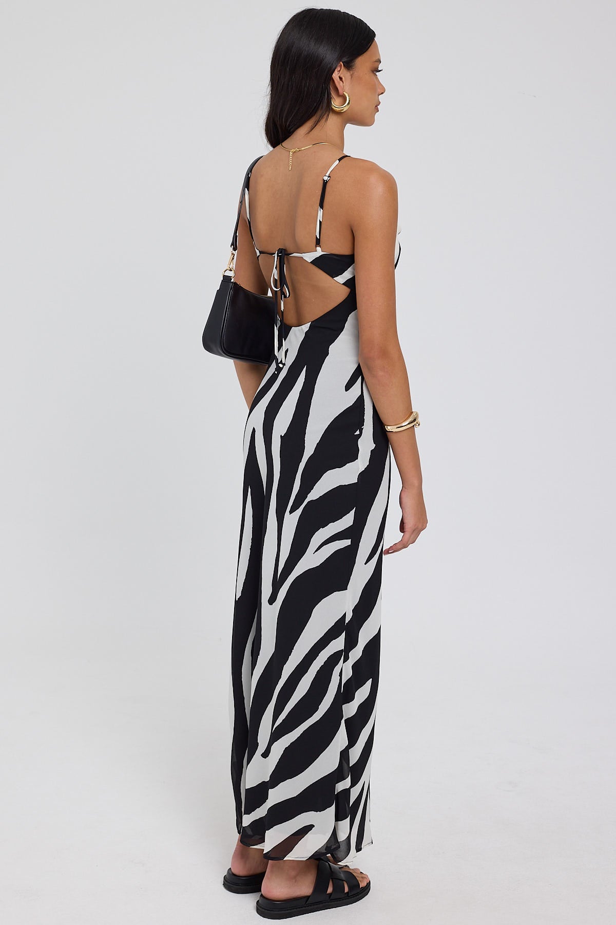 Perfect Stranger Zebby Chiffon Maxi Dress Zebra