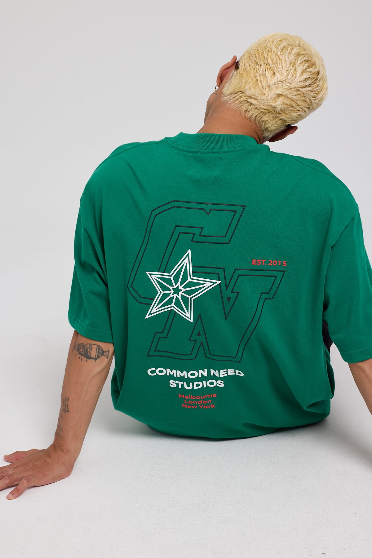 Common Need Podium Heavyweight Easy Tee Bright Green