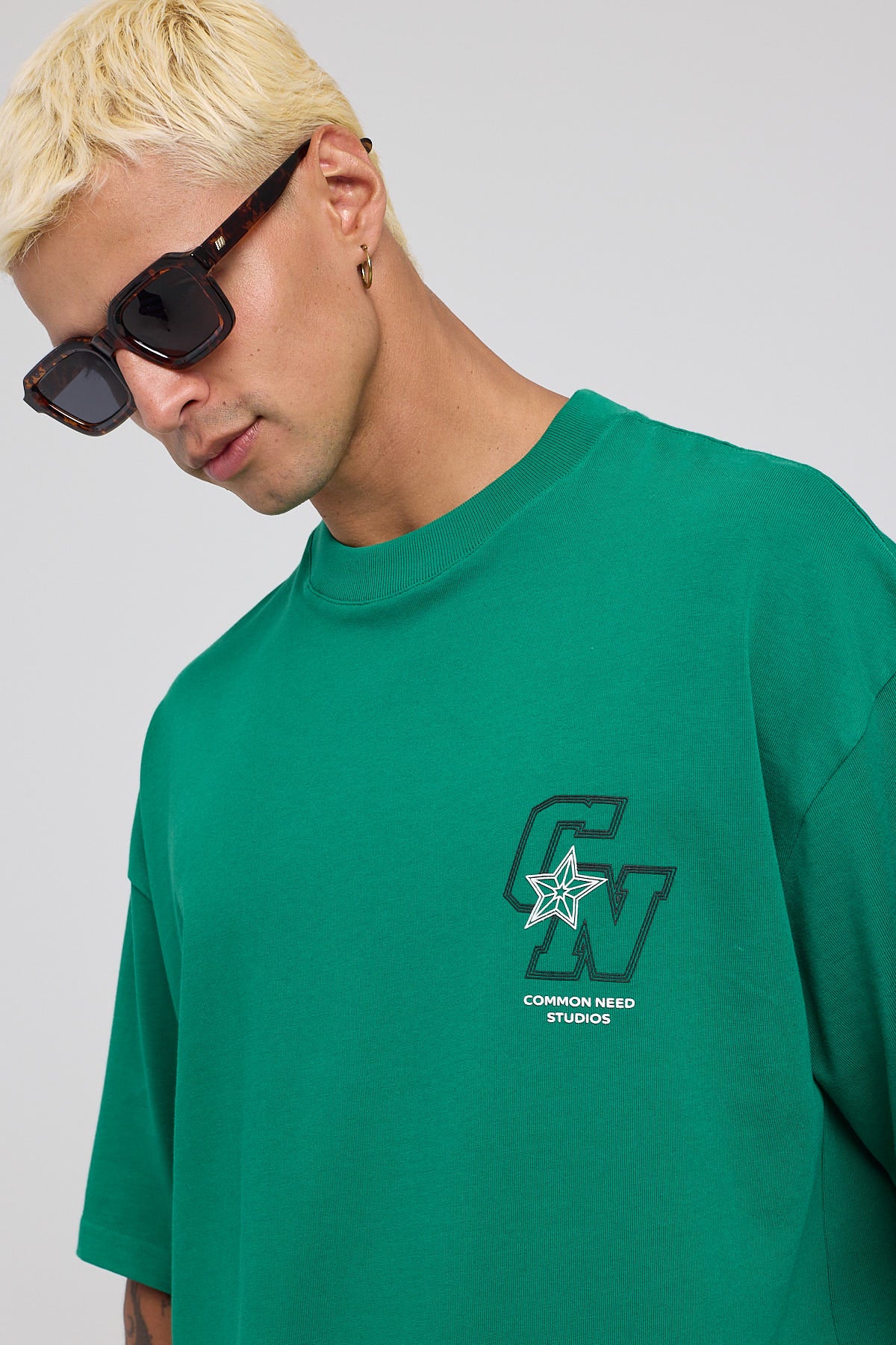 Common Need Podium Heavyweight Easy Tee Bright Green