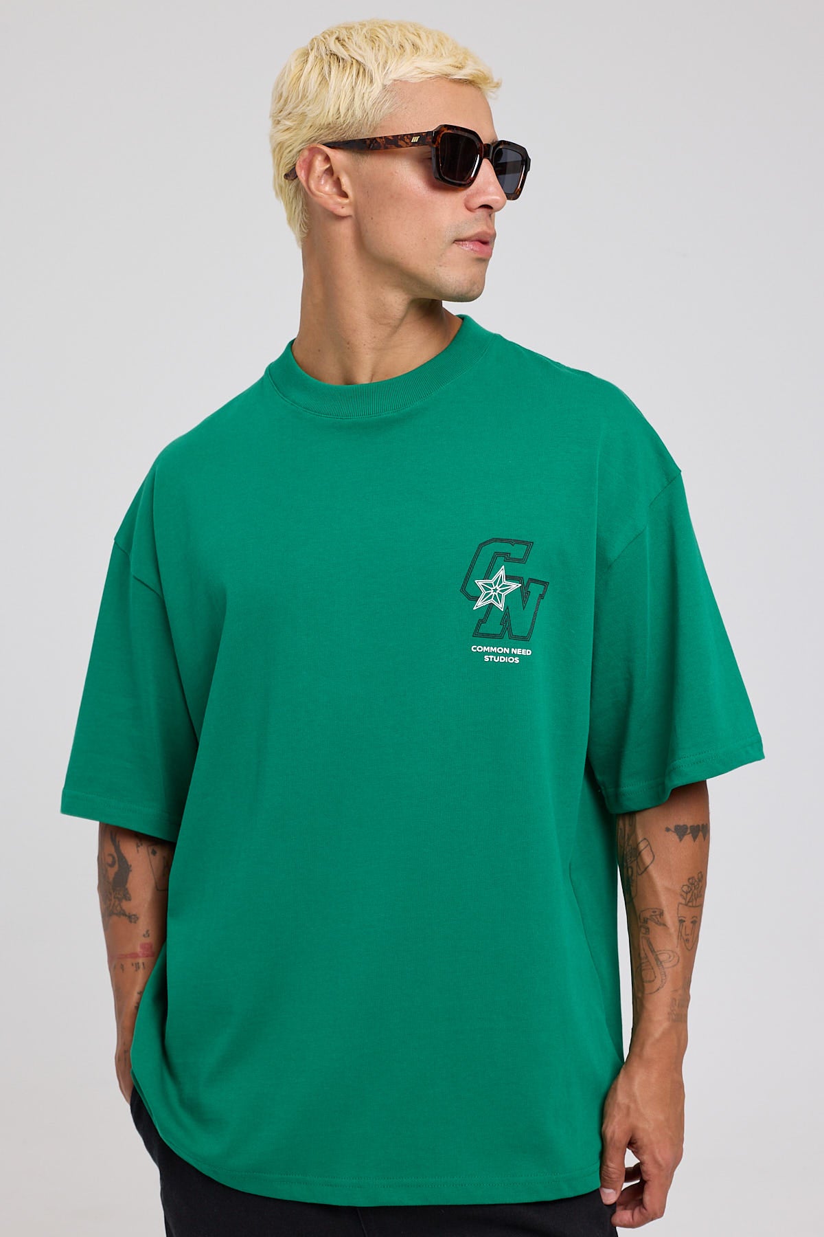 Common Need Podium Heavyweight Easy Tee Bright Green