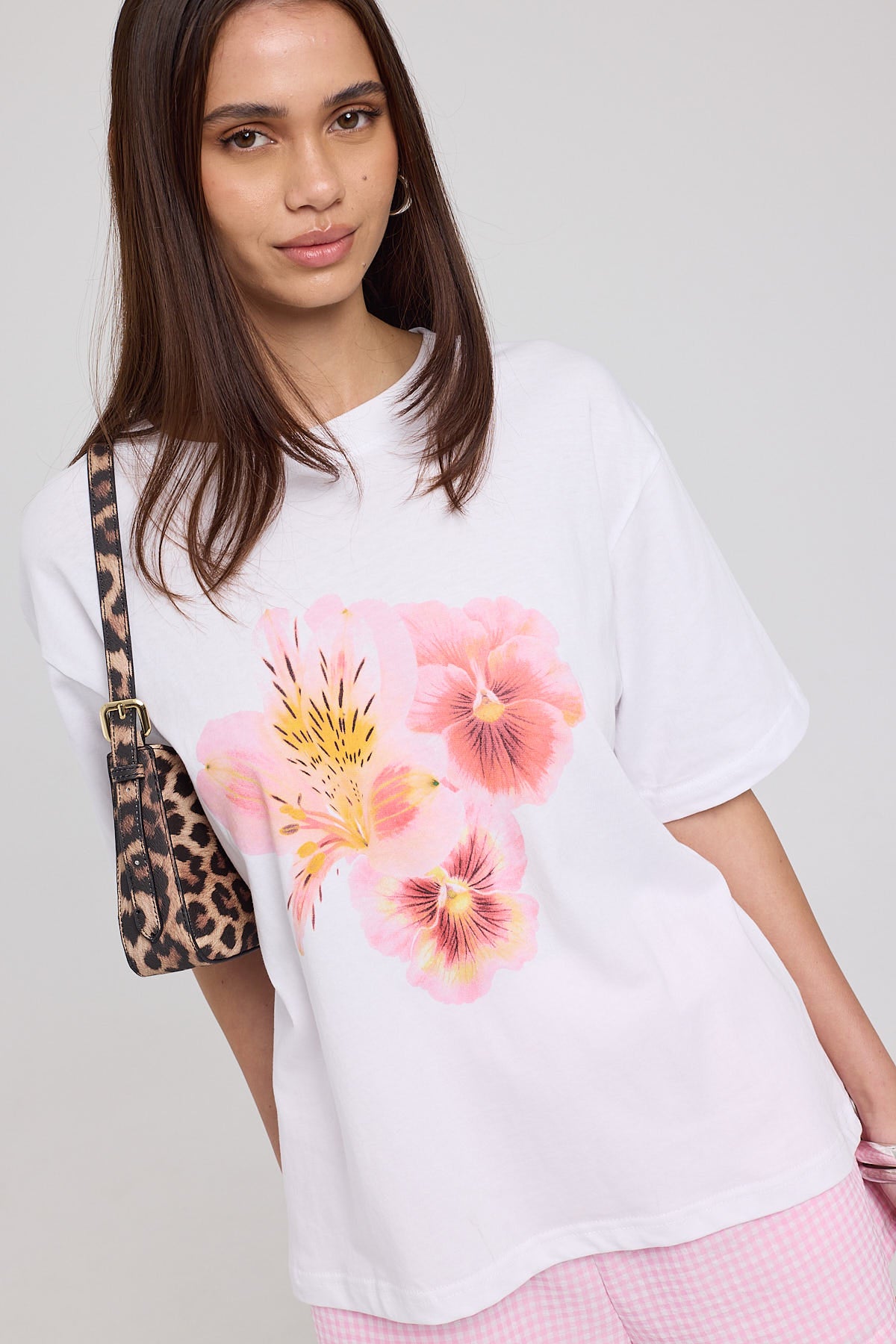 Perfect Stranger Floret Oversized Graphic Tee White