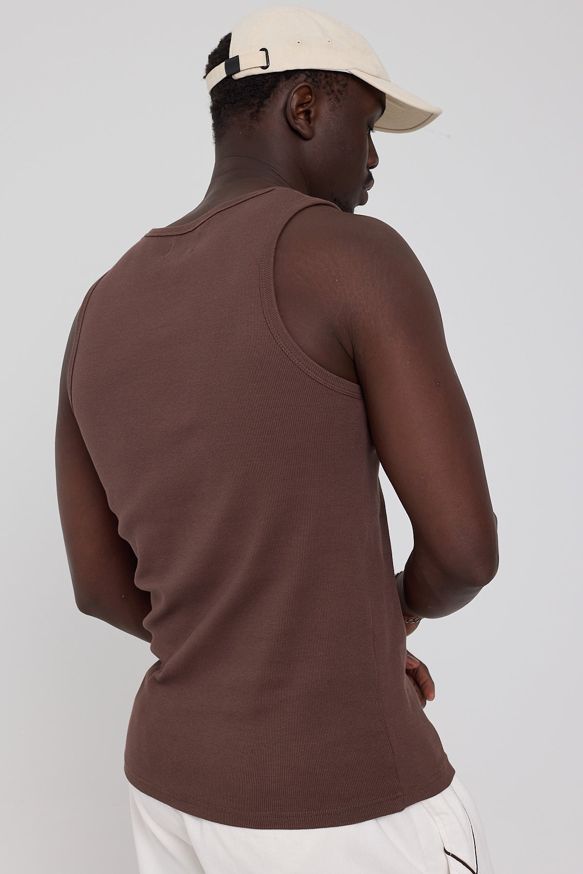 Common Need Scoop Neck Singlet Tank Coffee Brown