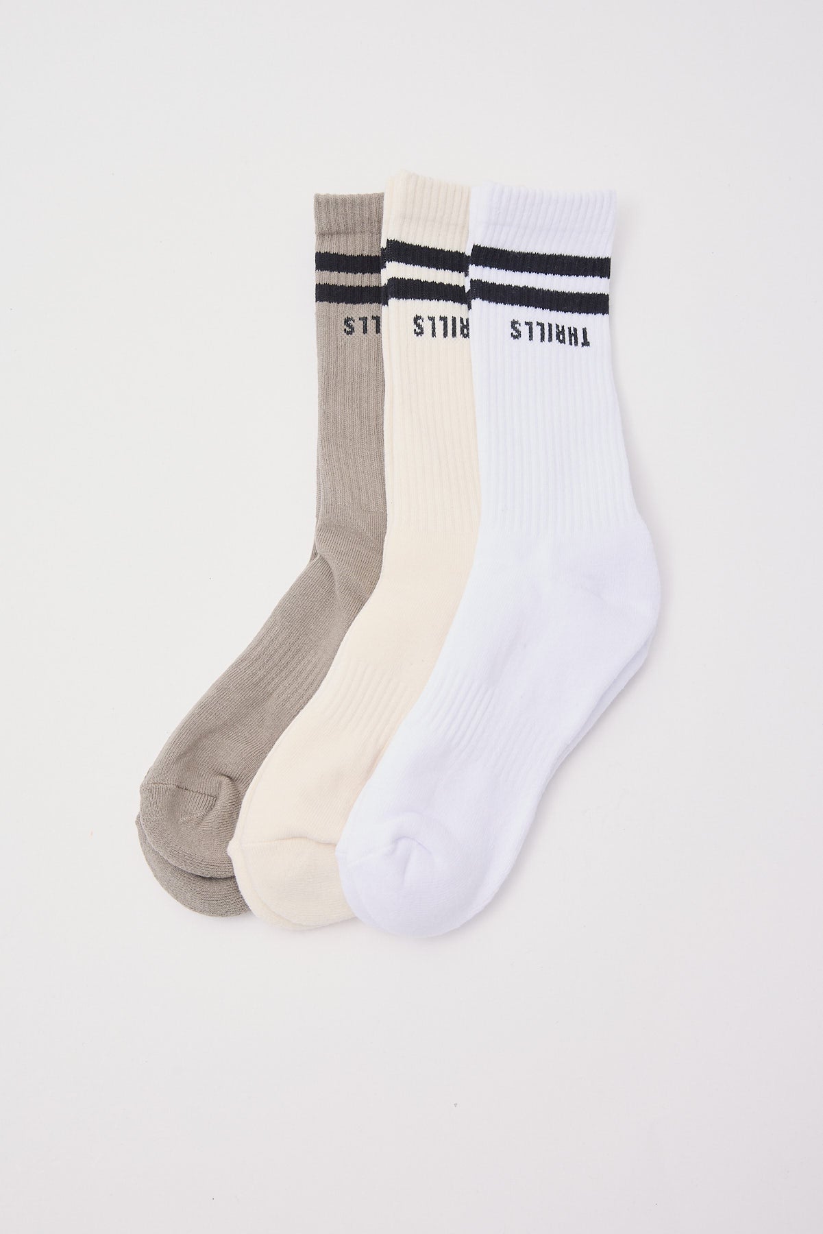 Thrills Minimal Thrills 3 Pack Sock White/Brindle/Tofu