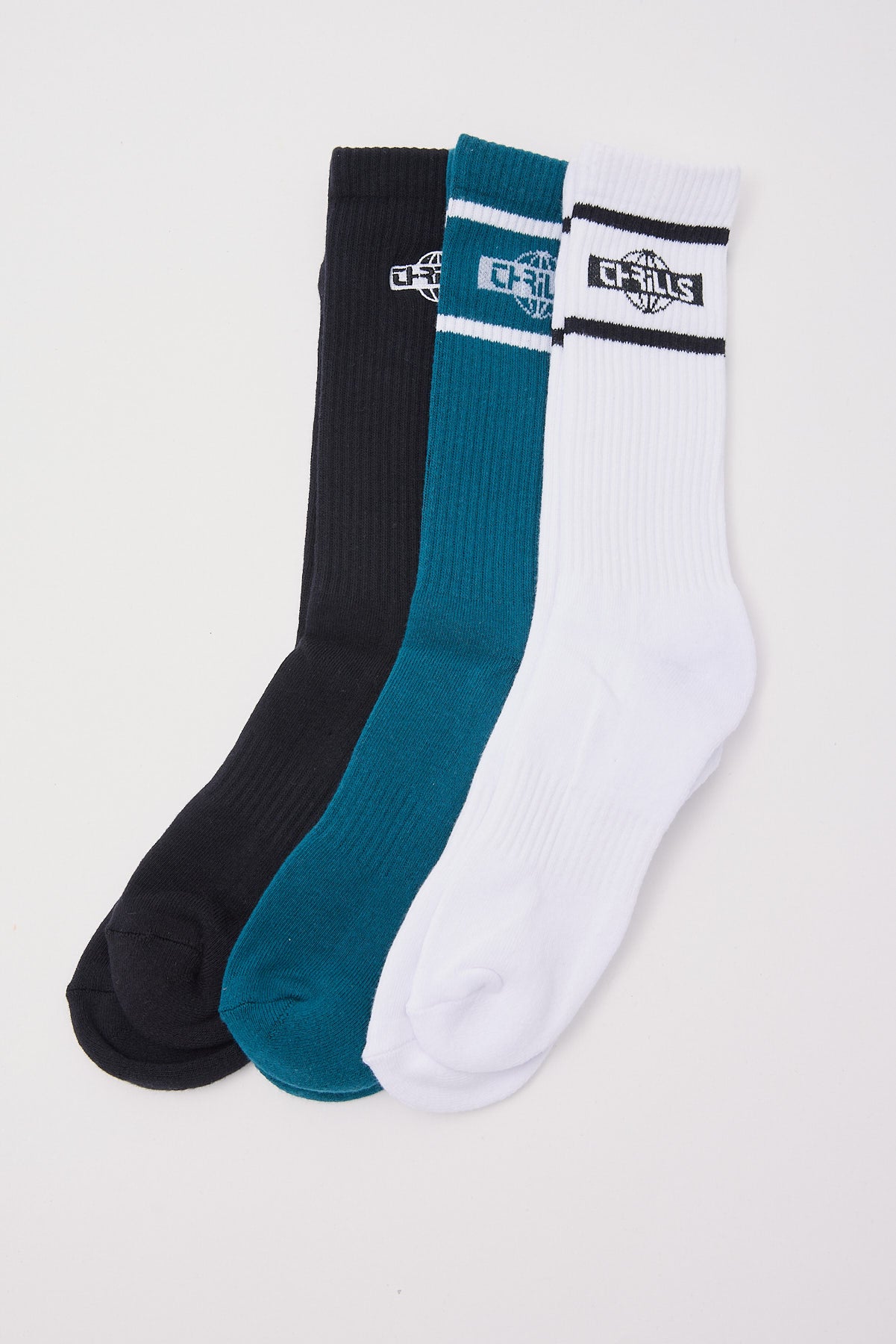 Thrills Reverb 3 Pack Sock Black/Jasper Green/White