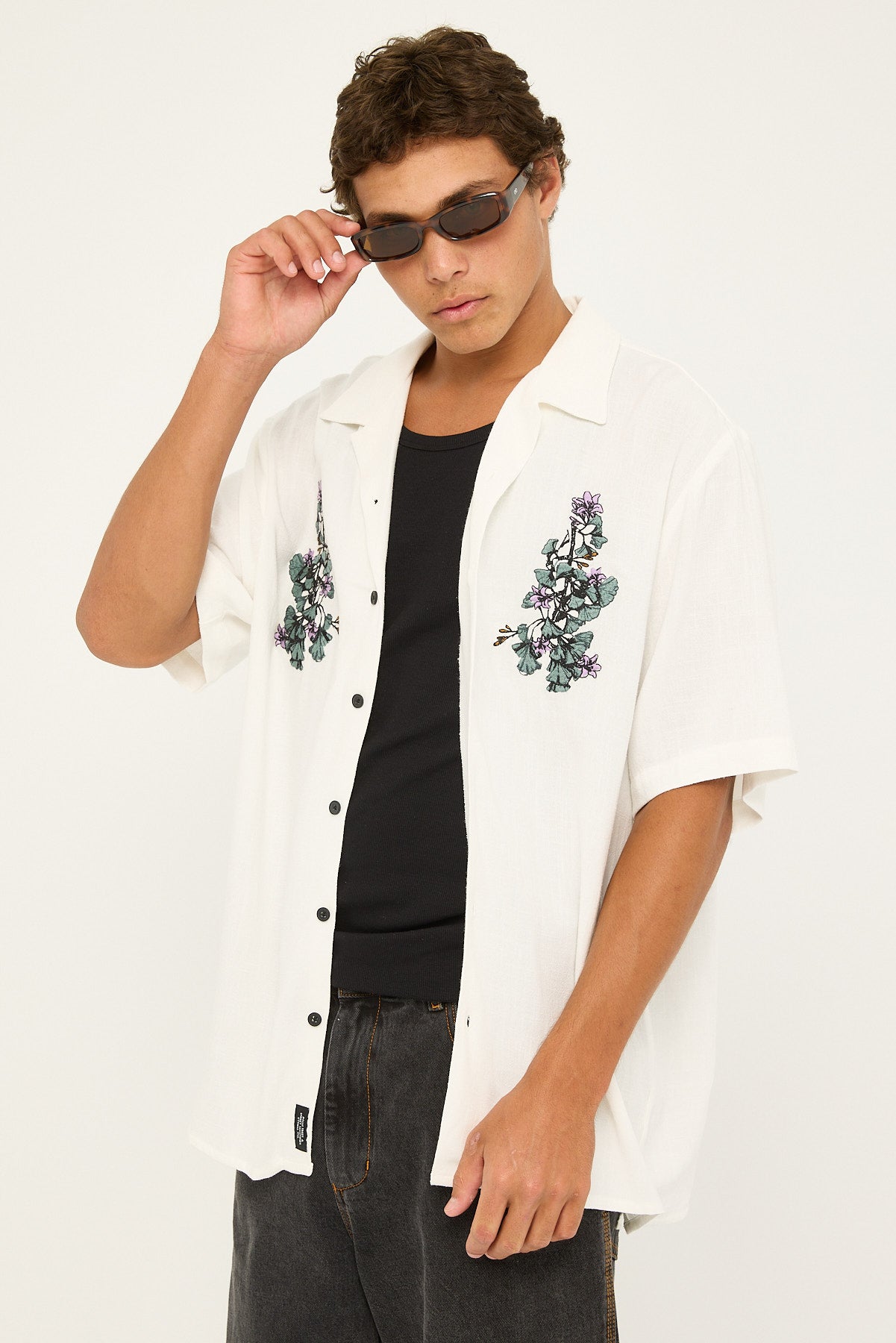 Thrills New Growth Bowling Shirt Heritage White