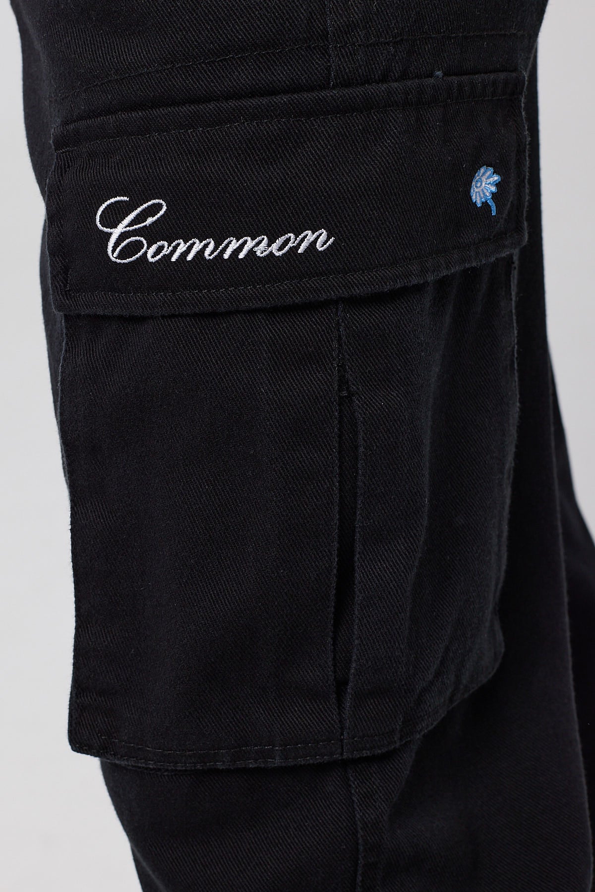 Common Need Vinyl Cargo Pant Washed Black