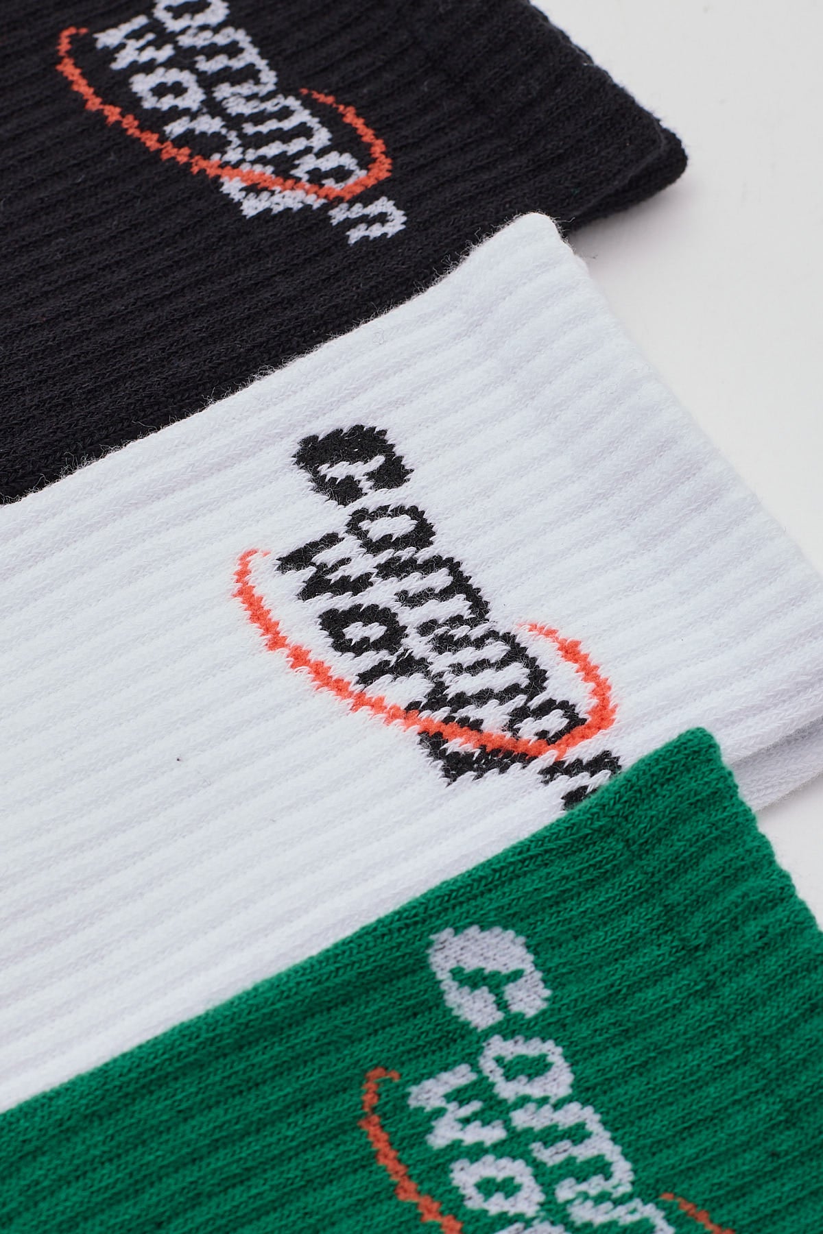 Common Need League Sock 3 Pack Black/White/Green