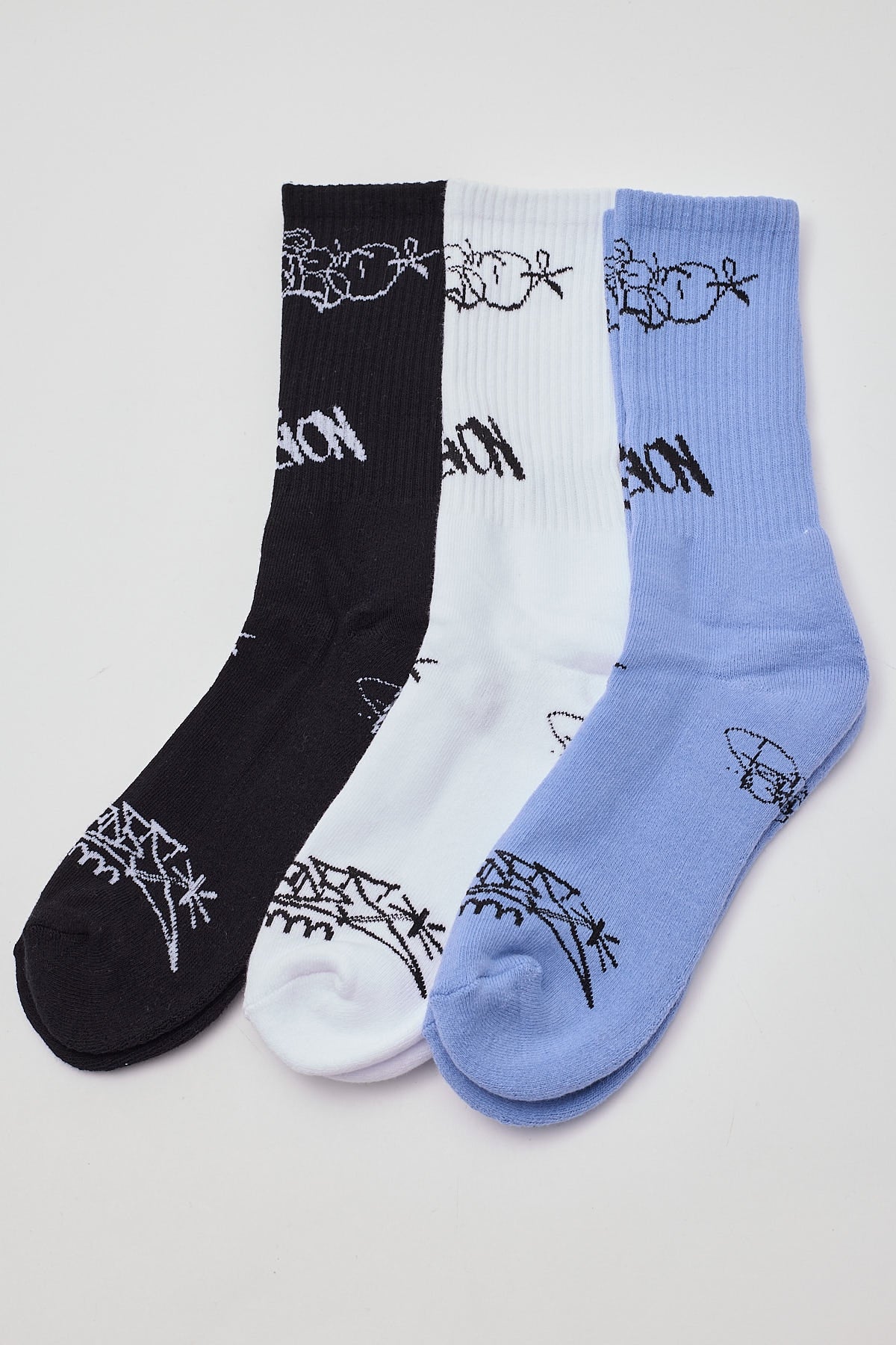 Neovision Graffiti Sock 3 Pack Blue/Black/White