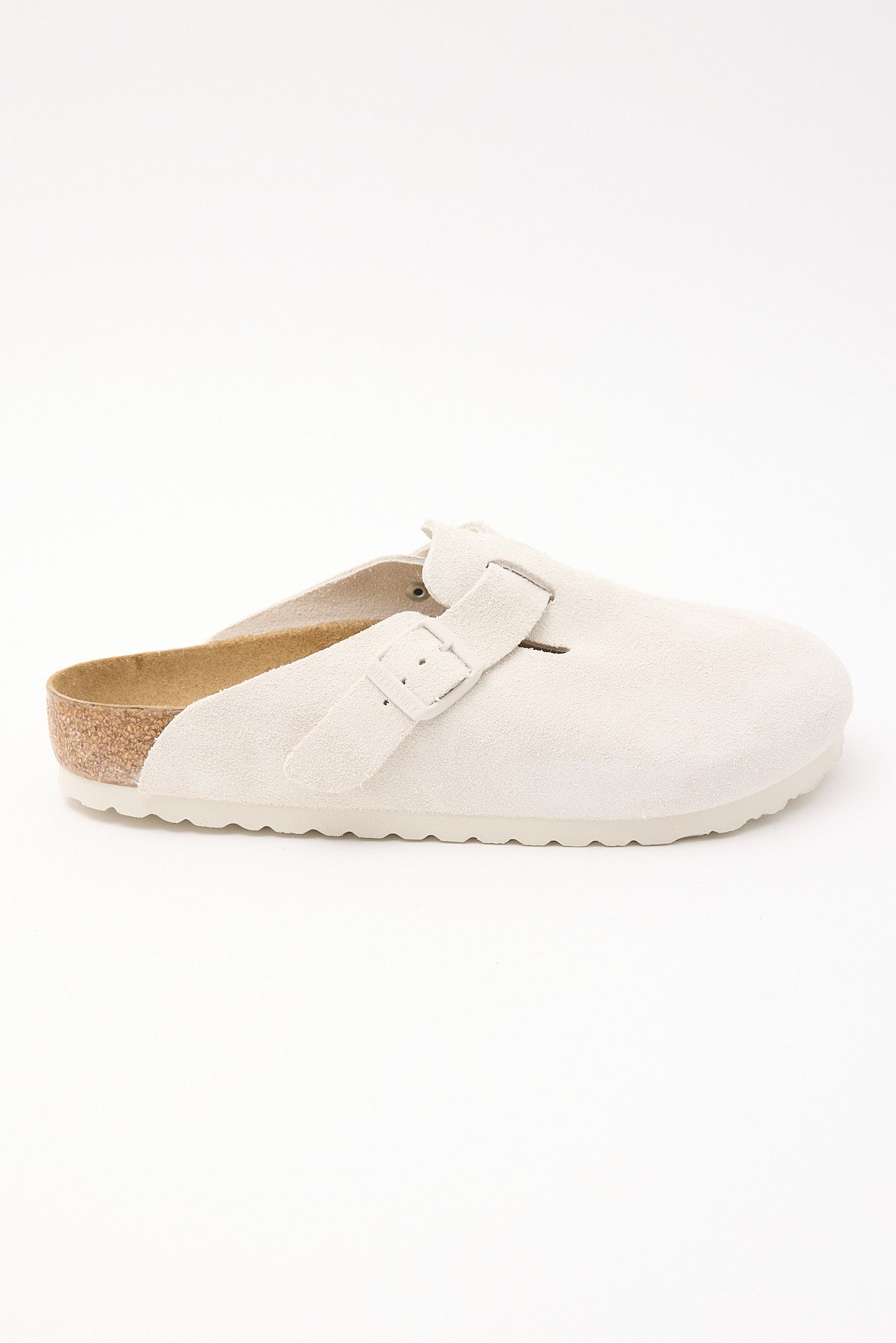 Birkenstock Boston SFB Suede Leather Regular Antique White