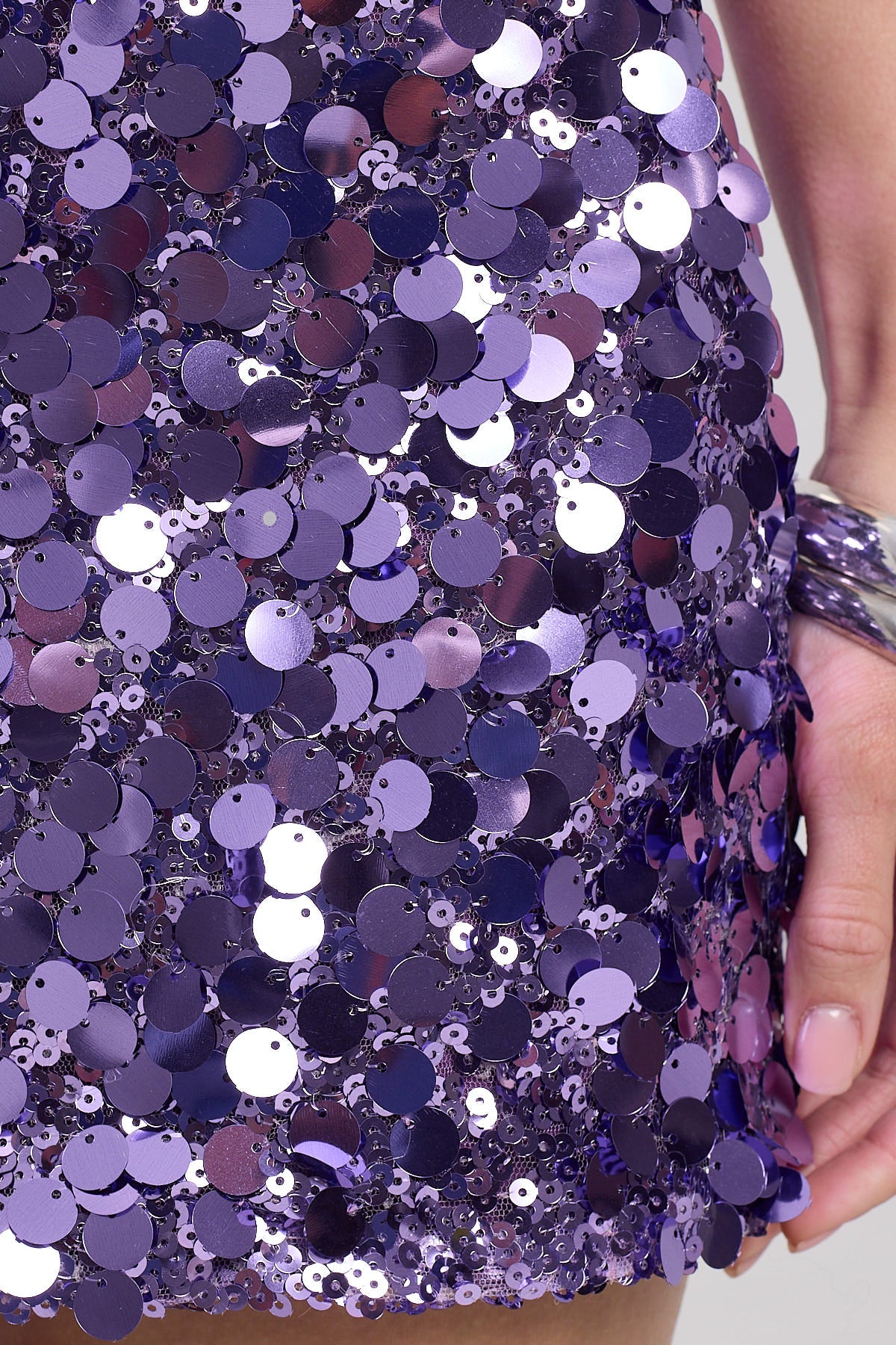 Luck & Trouble Bubble Light Sequin Mini Skirt Purple