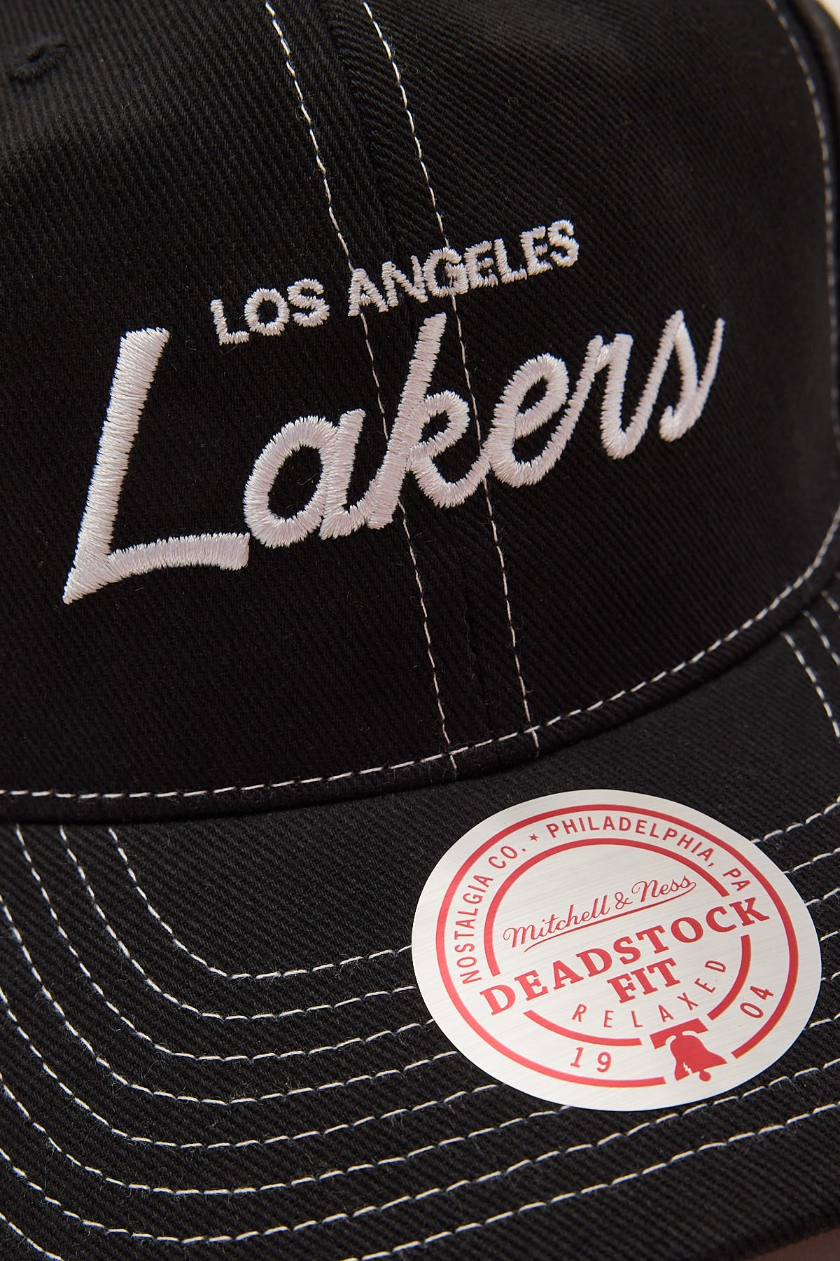 Mitchell & Ness Lakers Script Origin Cap Black